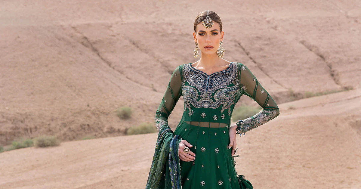 3 Piece Unstitched Embroidered Net Suit | D-2507-A - Image 6