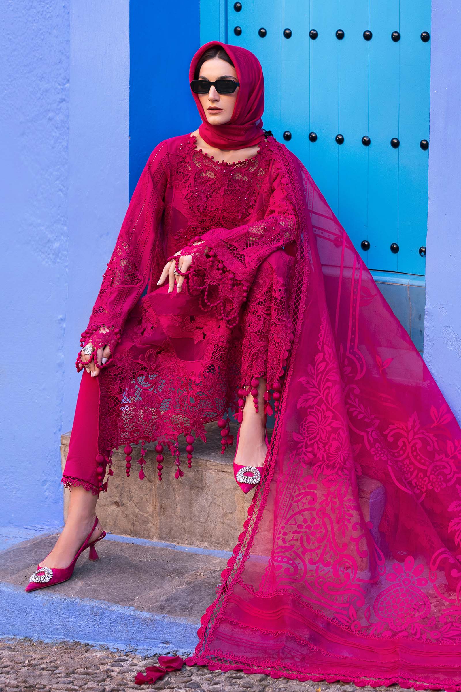 3 Piece Unstitched Embroidered Lawn Suit | D-2508-A - Image 5
