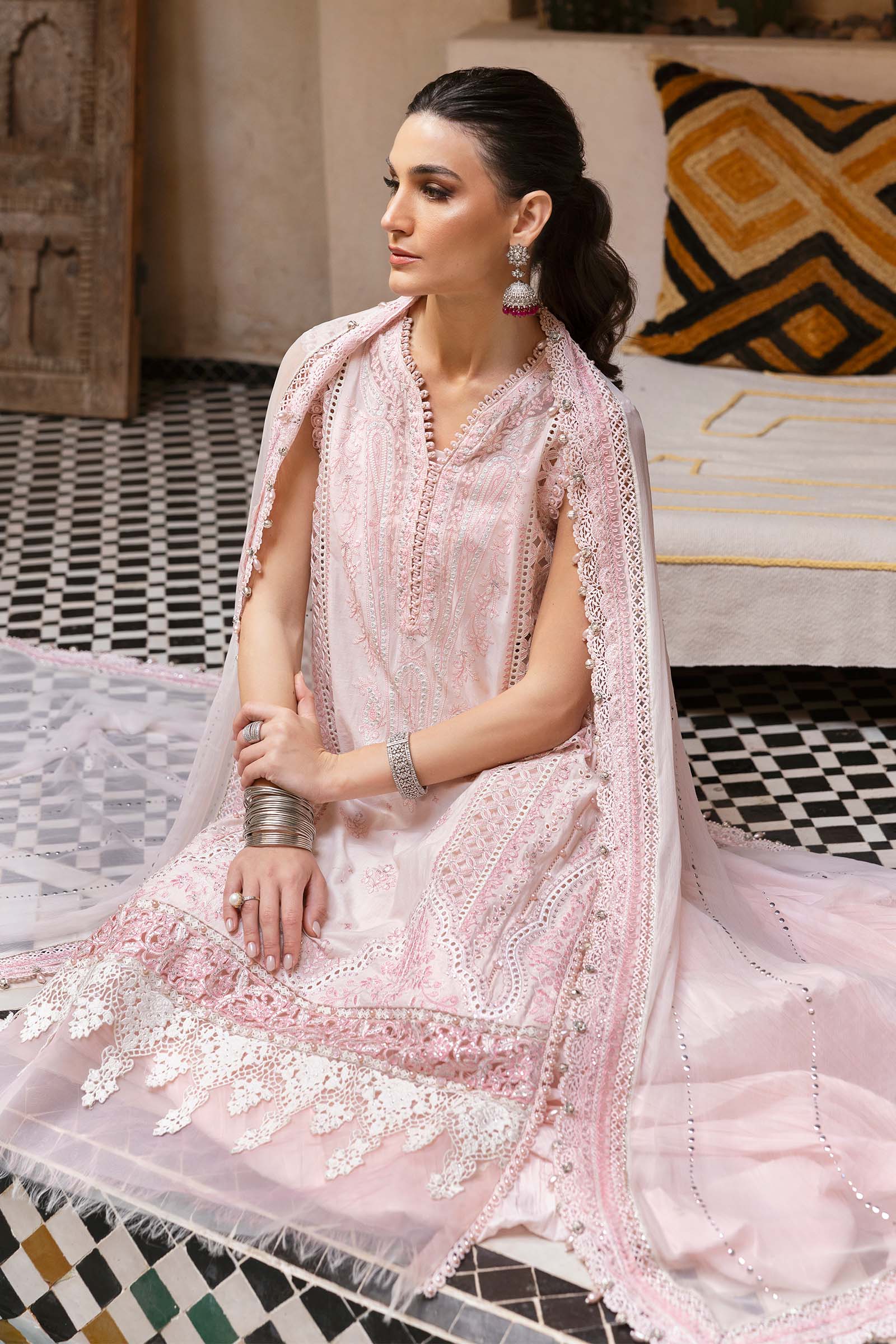 3 Piece Unstitched Embroidered Lawn Suit | D-2511-A - Image 2