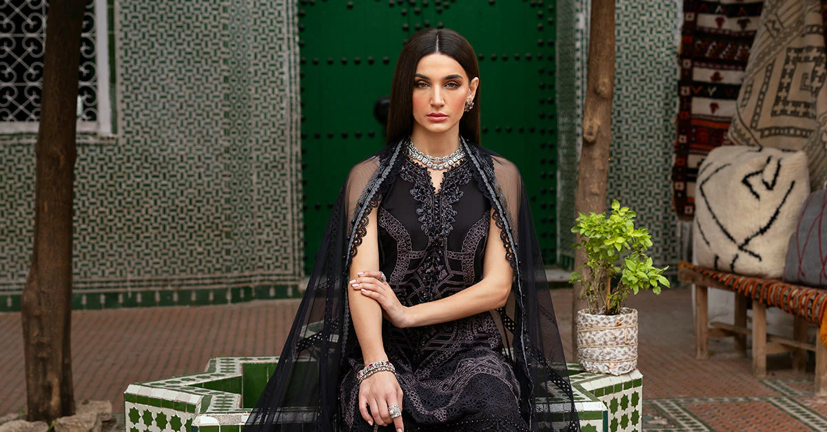 3 Piece Unstitched Embroidered Lawn Suit | D-2512-B - Image 7