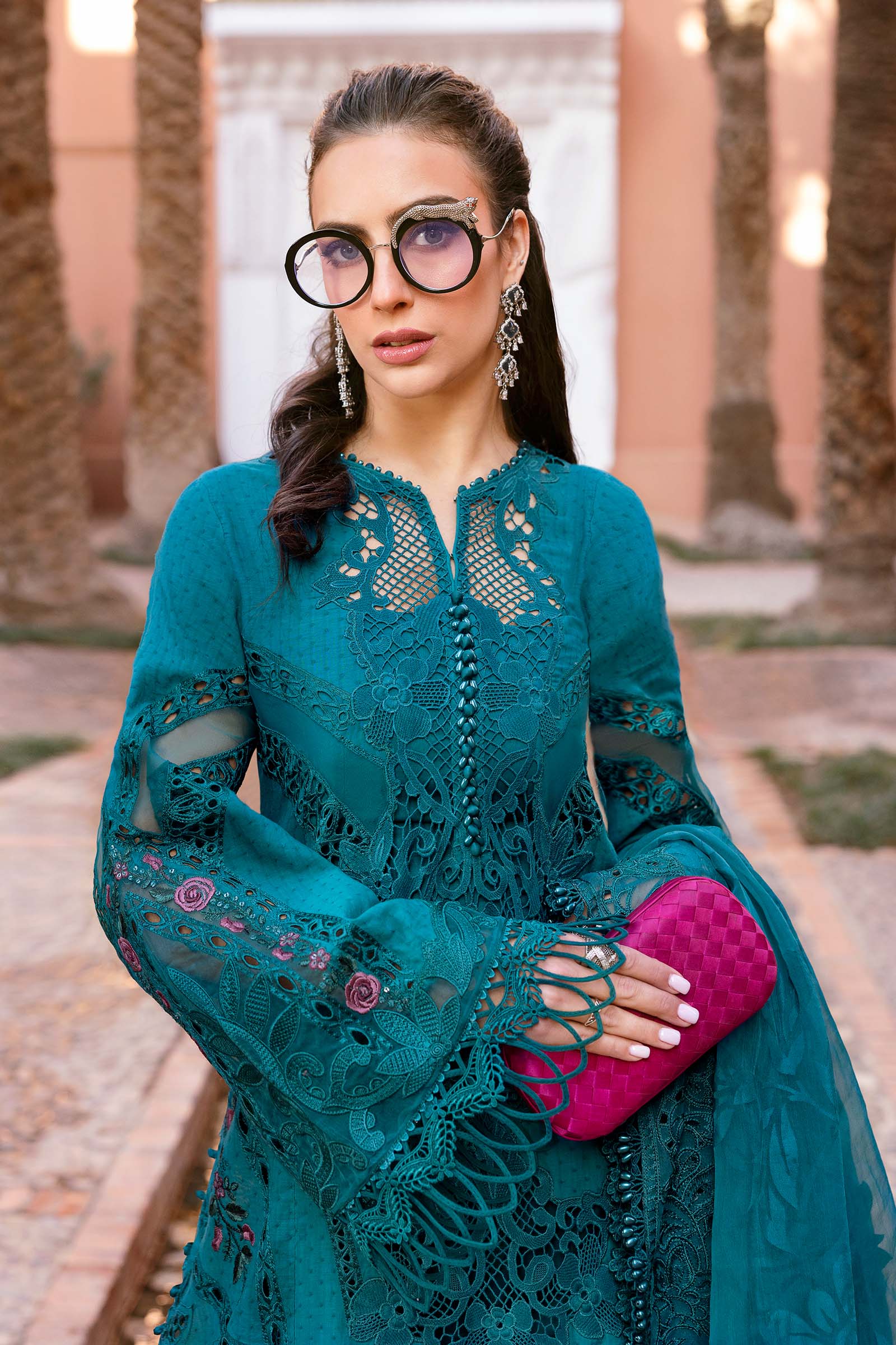 3 Piece Unstitched Embroidered Dobby Lawn Suit | D-2513-B - Image 3