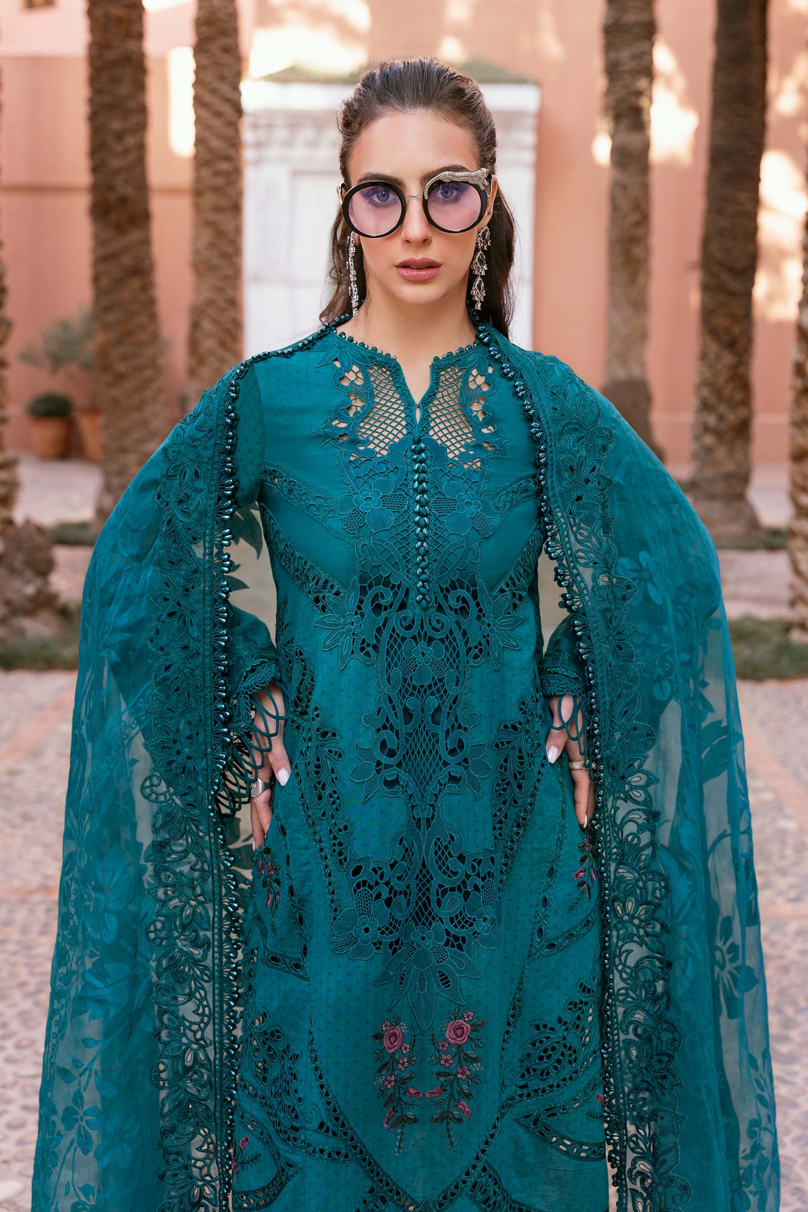 3 Piece Unstitched Embroidered Dobby Lawn Suit | D-2513-B - Image 4