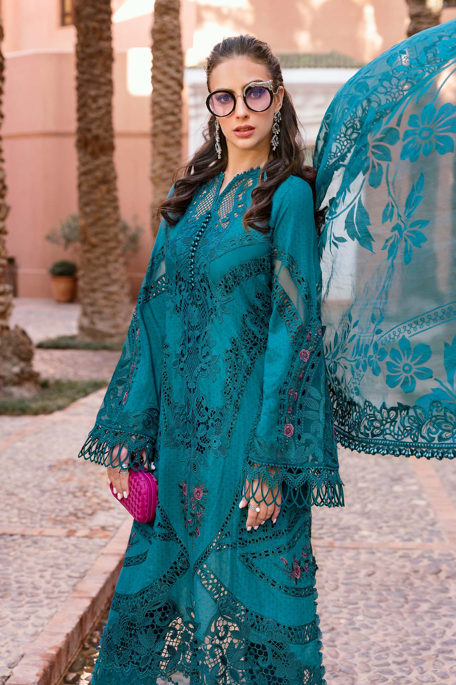 3 Piece Unstitched Embroidered Dobby Lawn Suit | D-2513-B - Image 6