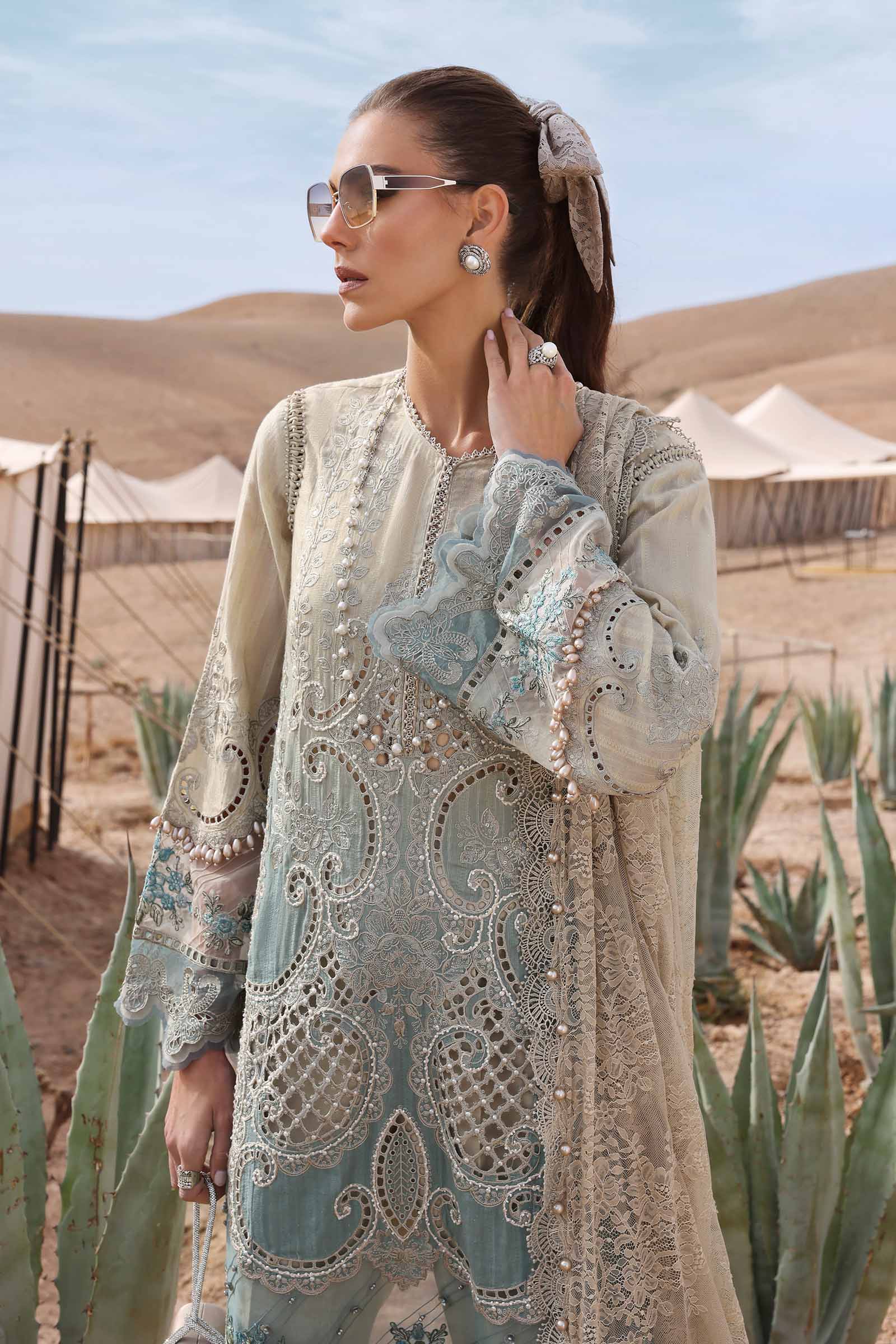 3 Piece Unstitched Embroidered Dobby Lawn Suit | D-2515-B - Image 3