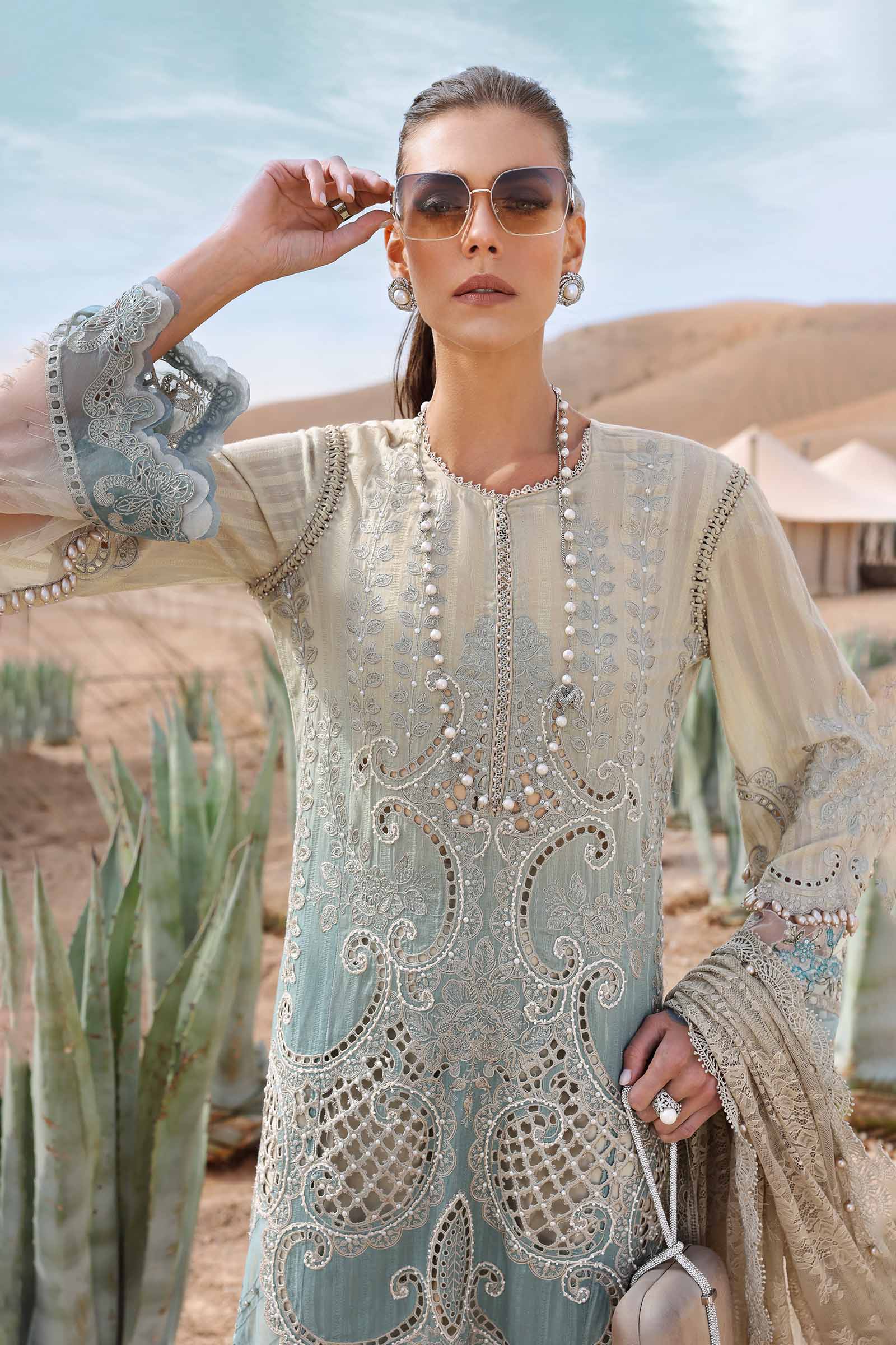 3 Piece Unstitched Embroidered Dobby Lawn Suit | D-2515-B - Image 4