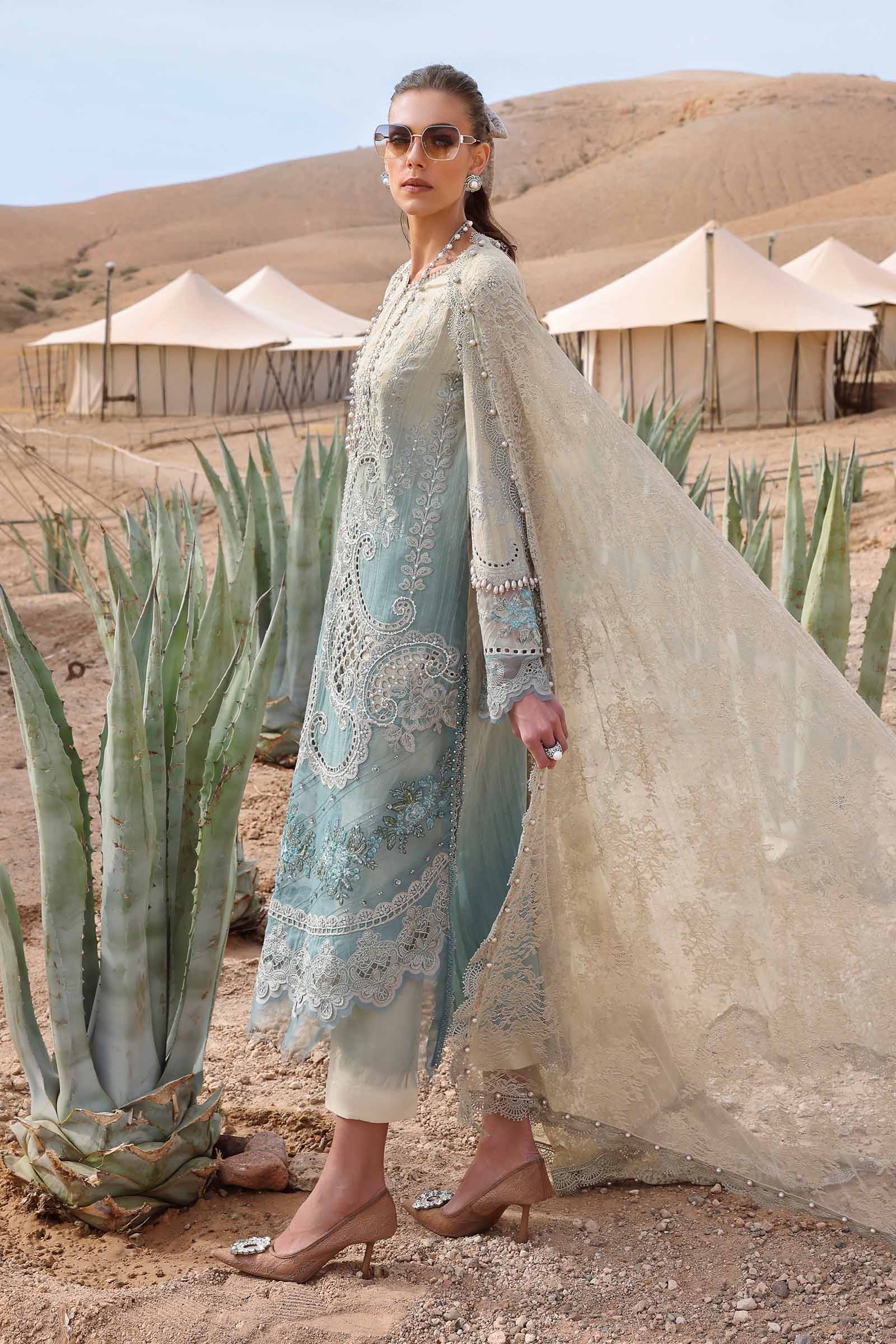 3 Piece Unstitched Embroidered Dobby Lawn Suit | D-2515-B - Image 6