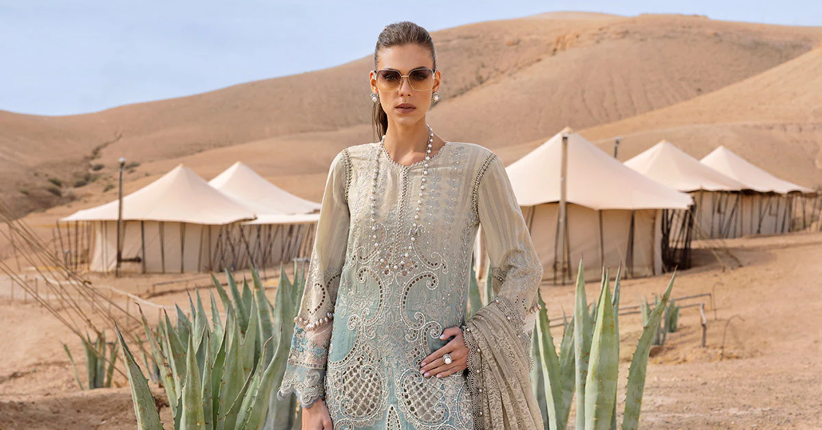 3 Piece Unstitched Embroidered Dobby Lawn Suit | D-2515-B - Image 8
