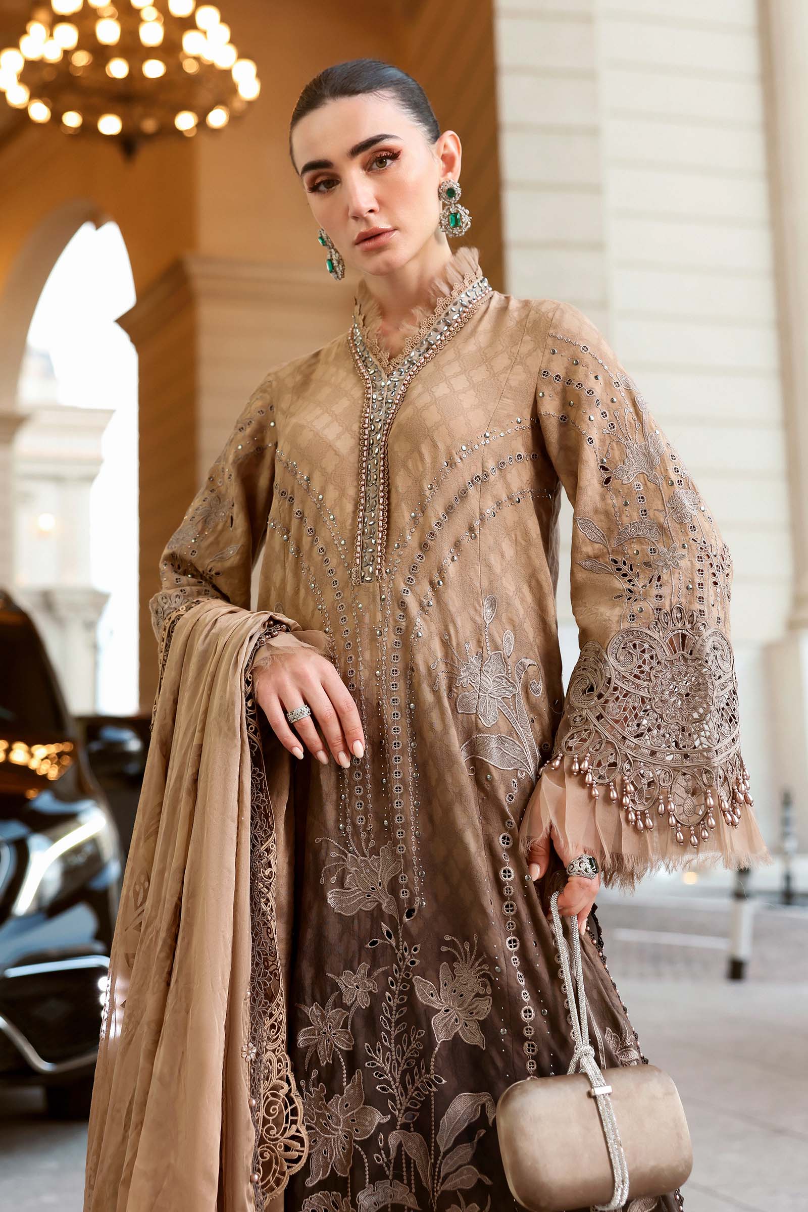 3 Piece Unstitched Embroidered Jacquard Lawn Suit - Image 2