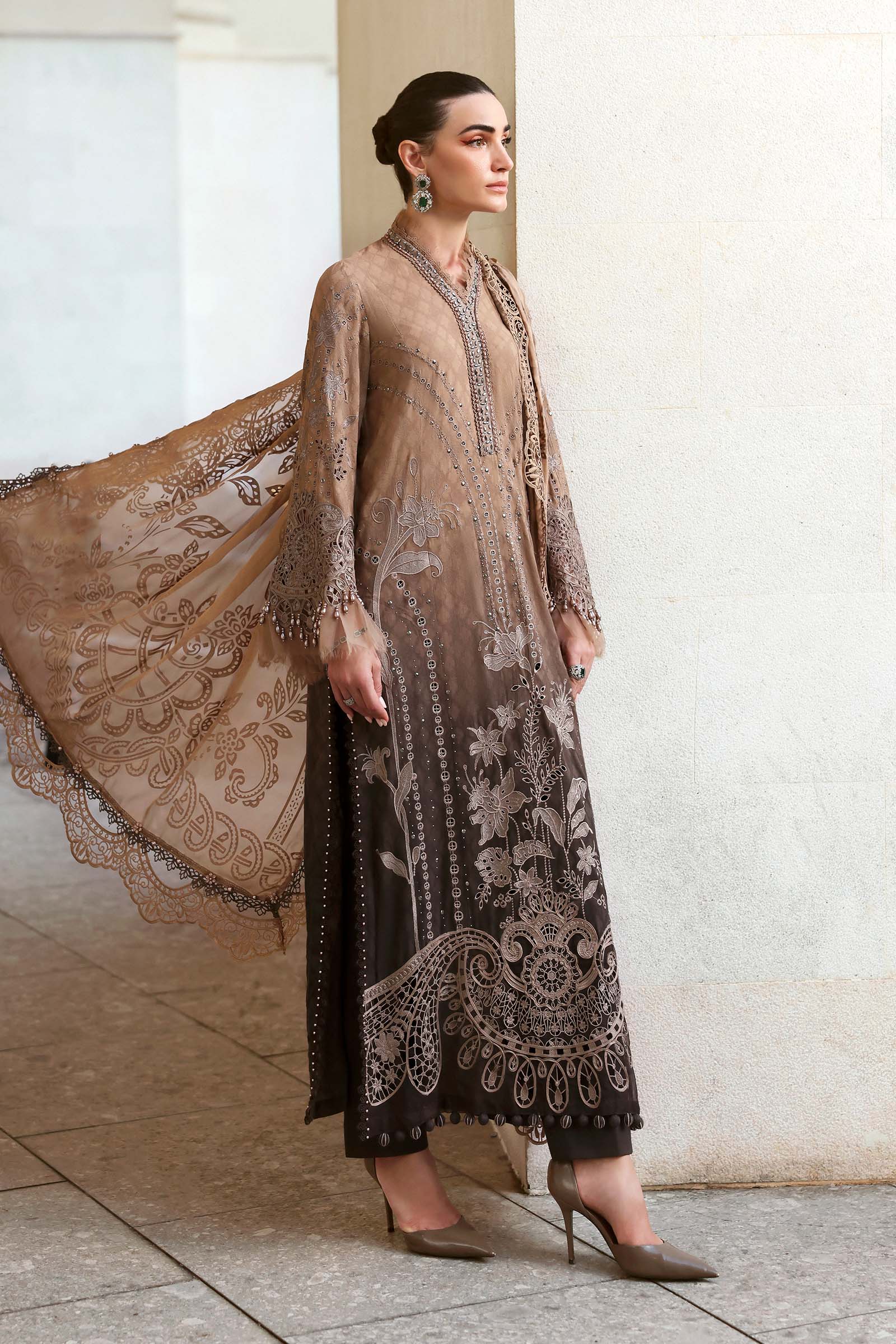 3 Piece Unstitched Embroidered Jacquard Lawn Suit - Image 8