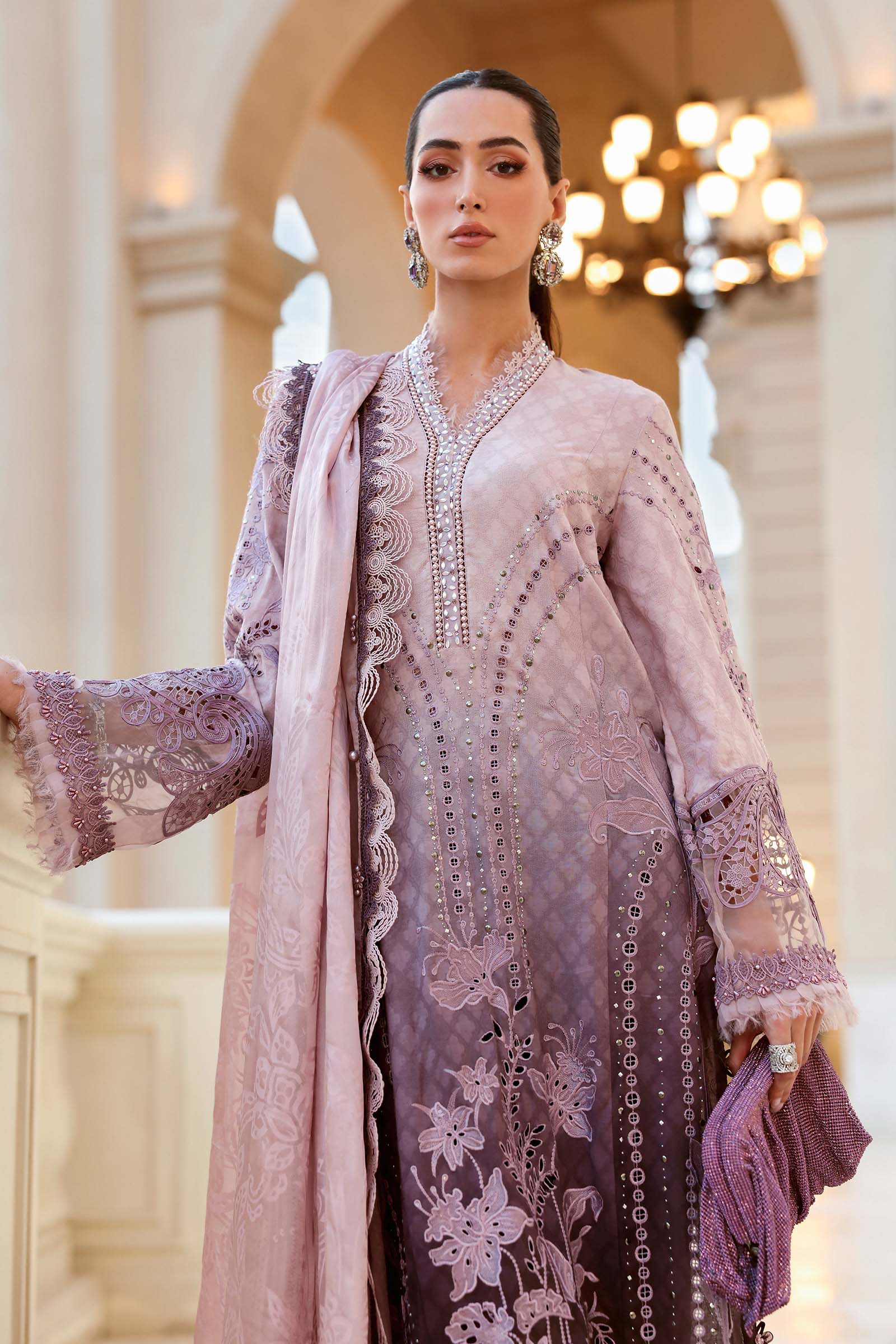 3 Piece Unstitched Embroidered Jacquard Lawn Suit - Image 2
