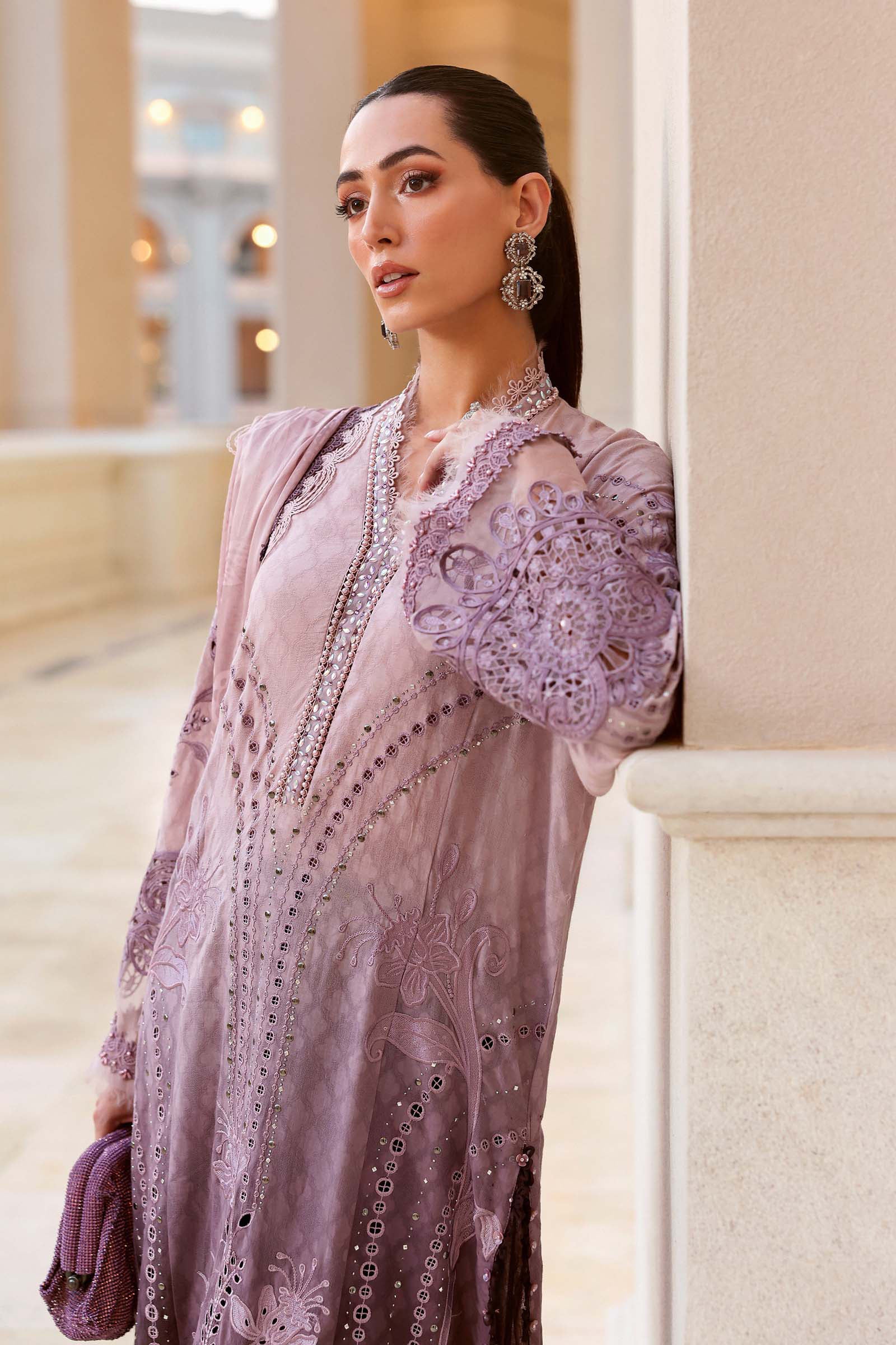 3 Piece Unstitched Embroidered Jacquard Lawn Suit - Image 3