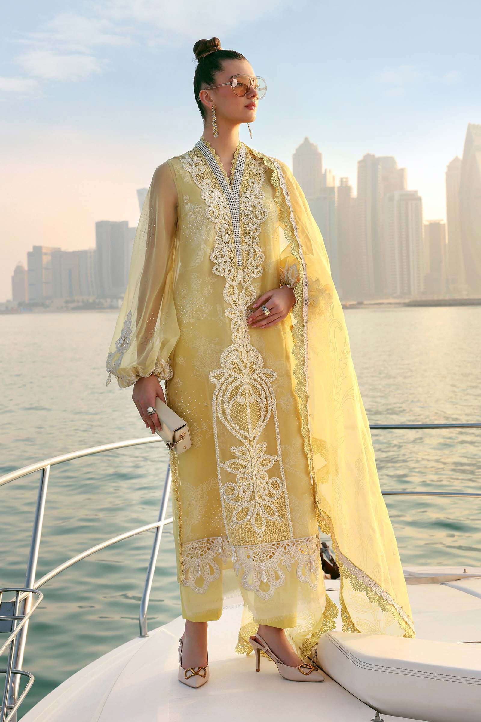 3 Piece Unstitched Embroidered Organza Suit - Image 10