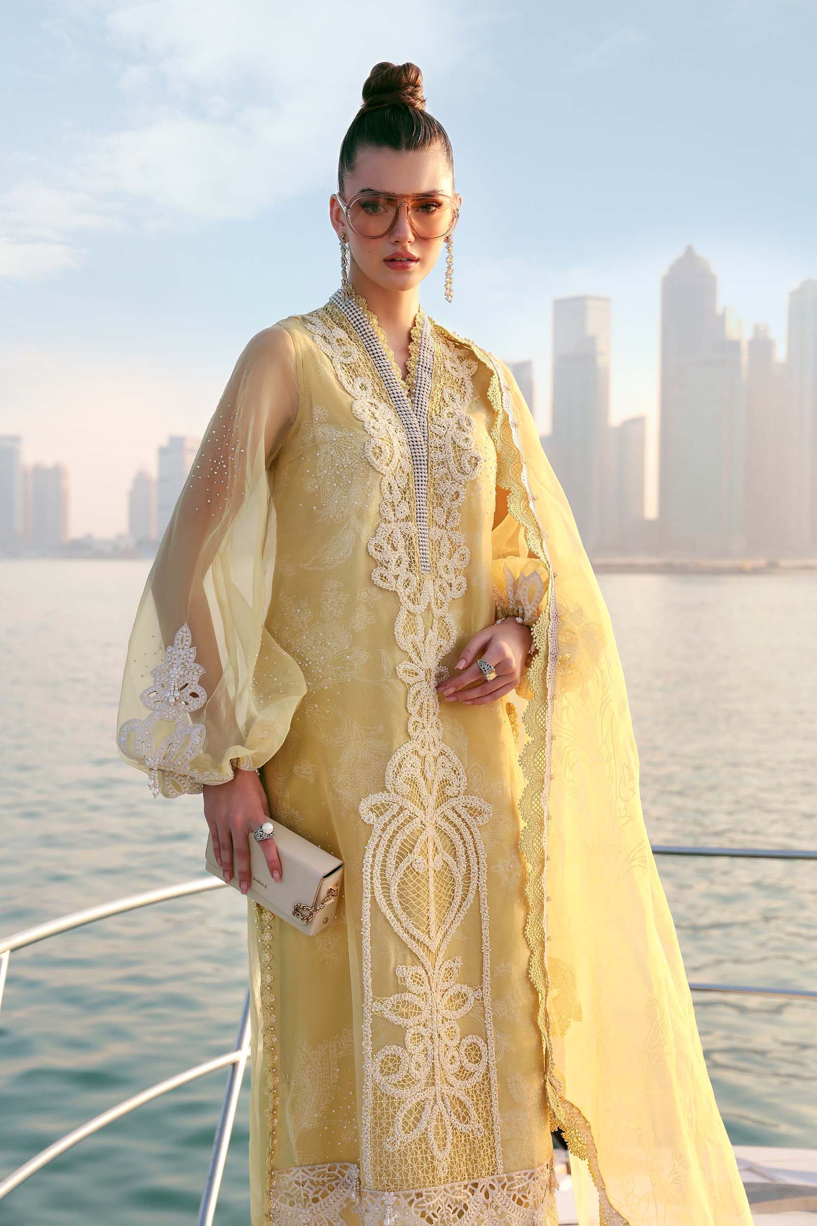 3 Piece Unstitched Embroidered Organza Suit - Image 3