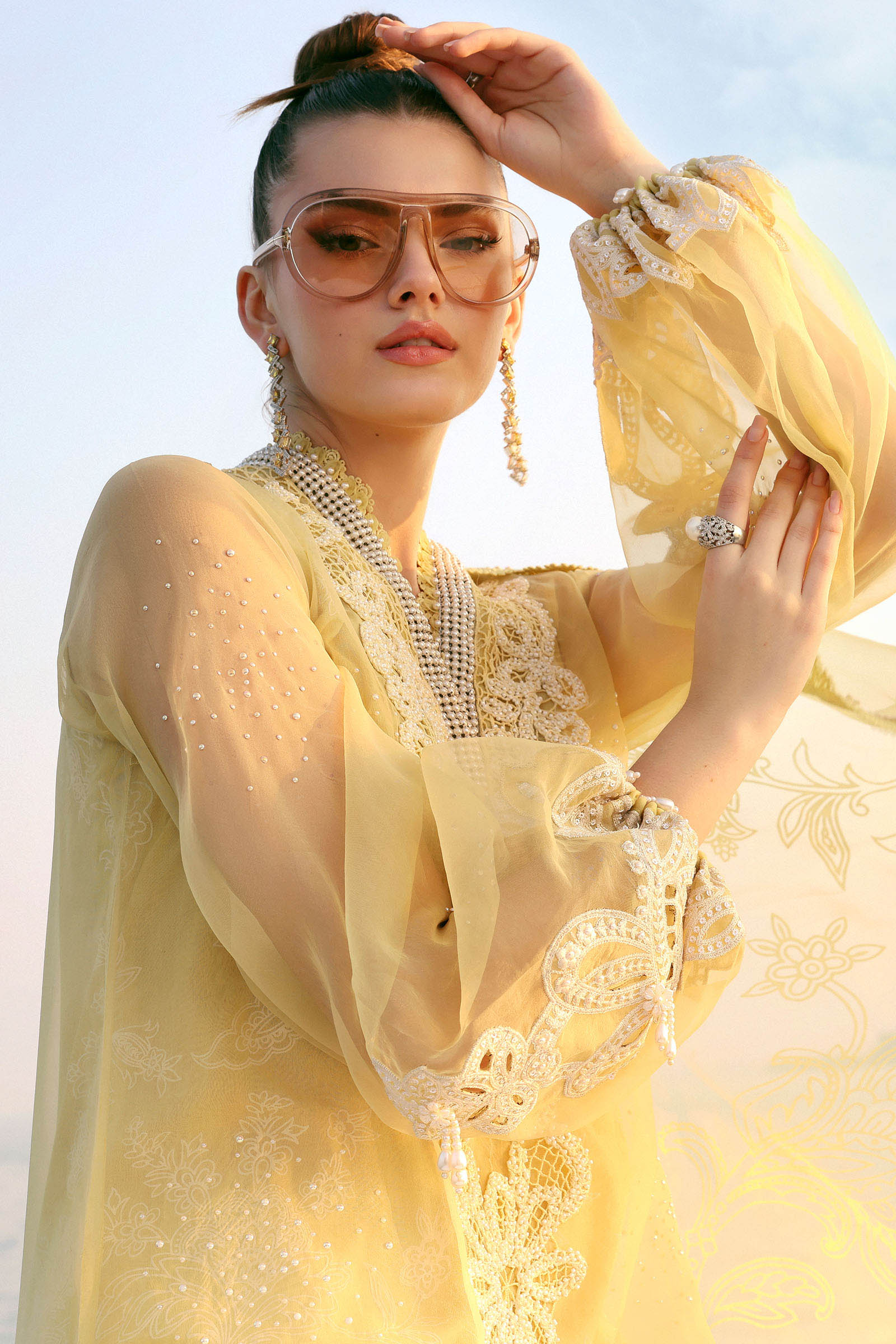 3 Piece Unstitched Embroidered Organza Suit - Image 8