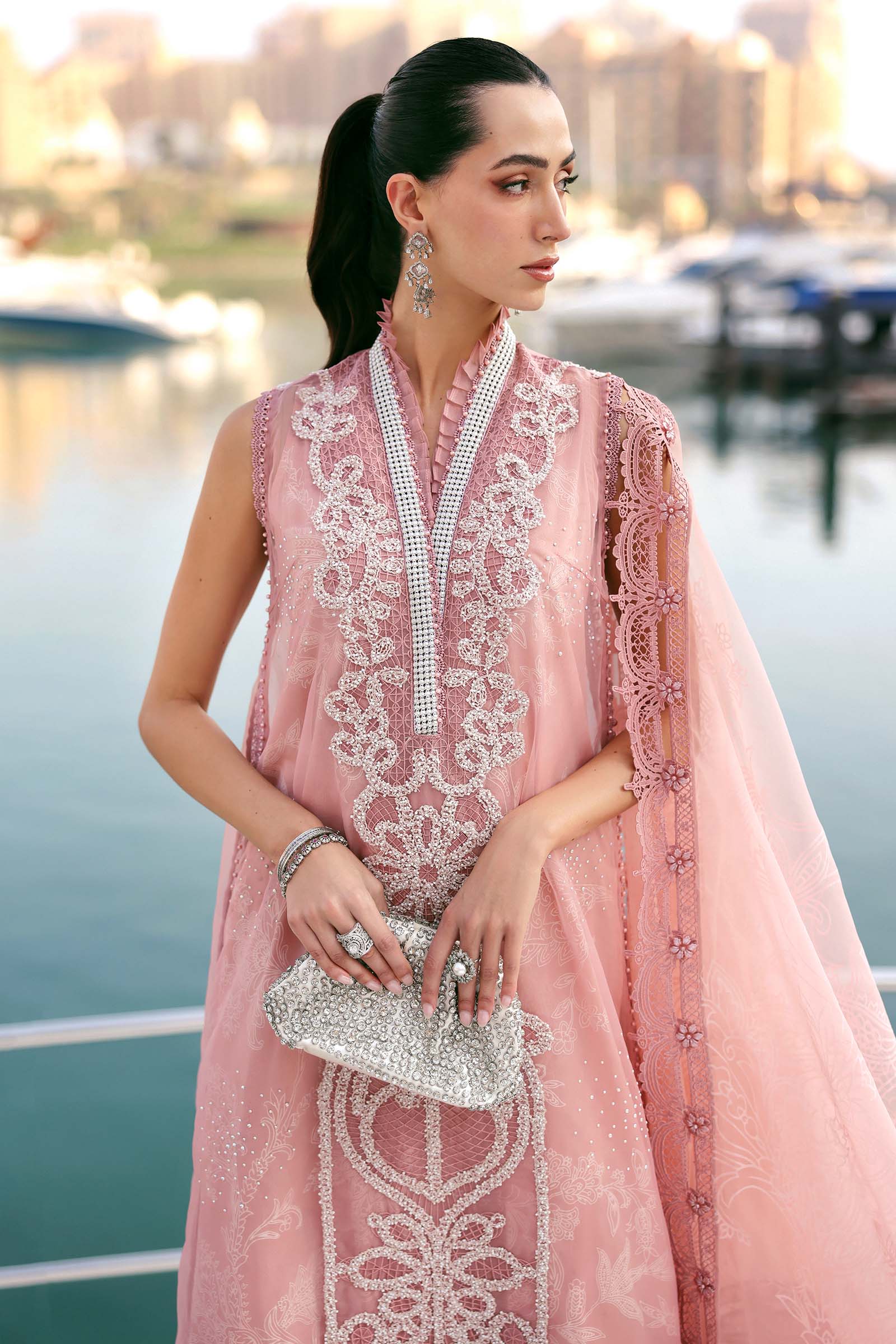 3 Piece Unstitched Embroidered Organza Suit - Image 2