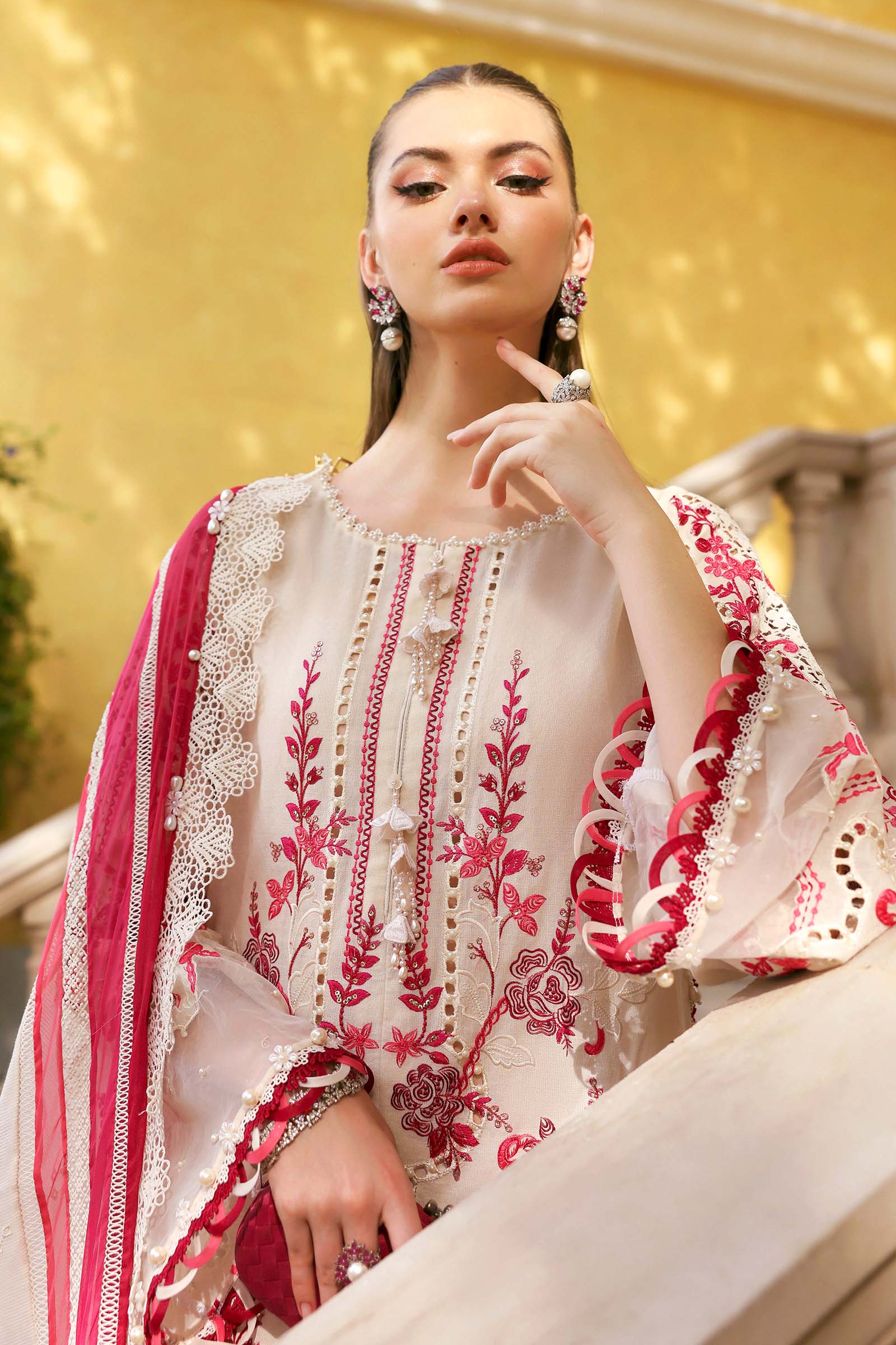 3 Piece Unstitched Embroidered Jacquard Lawn Suit - Image 6