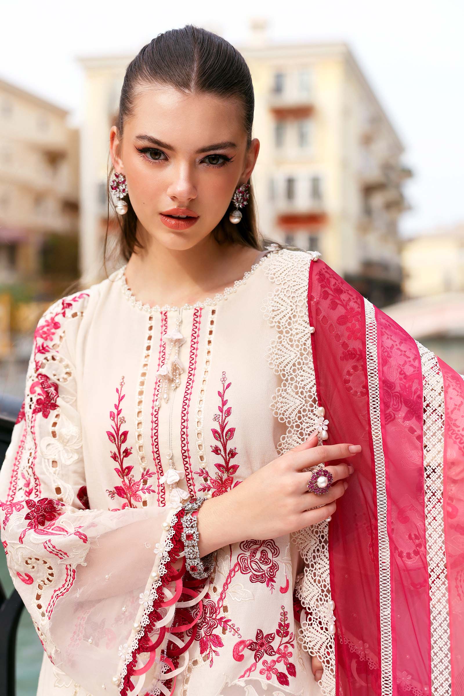 3 Piece Unstitched Embroidered Jacquard Lawn Suit - Image 8