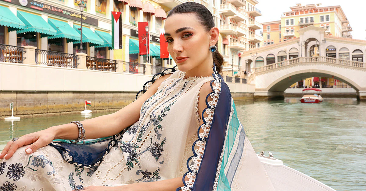 3 Piece Unstitched Embroidered Jacquard Lawn Suit - Image 8