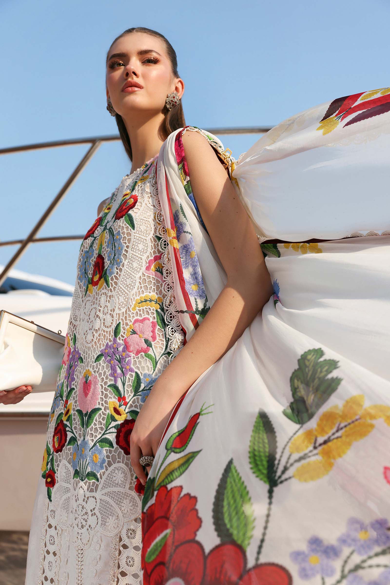 3 Piece Unstitched Embroidered Jacquard Lawn Suit - Image 5