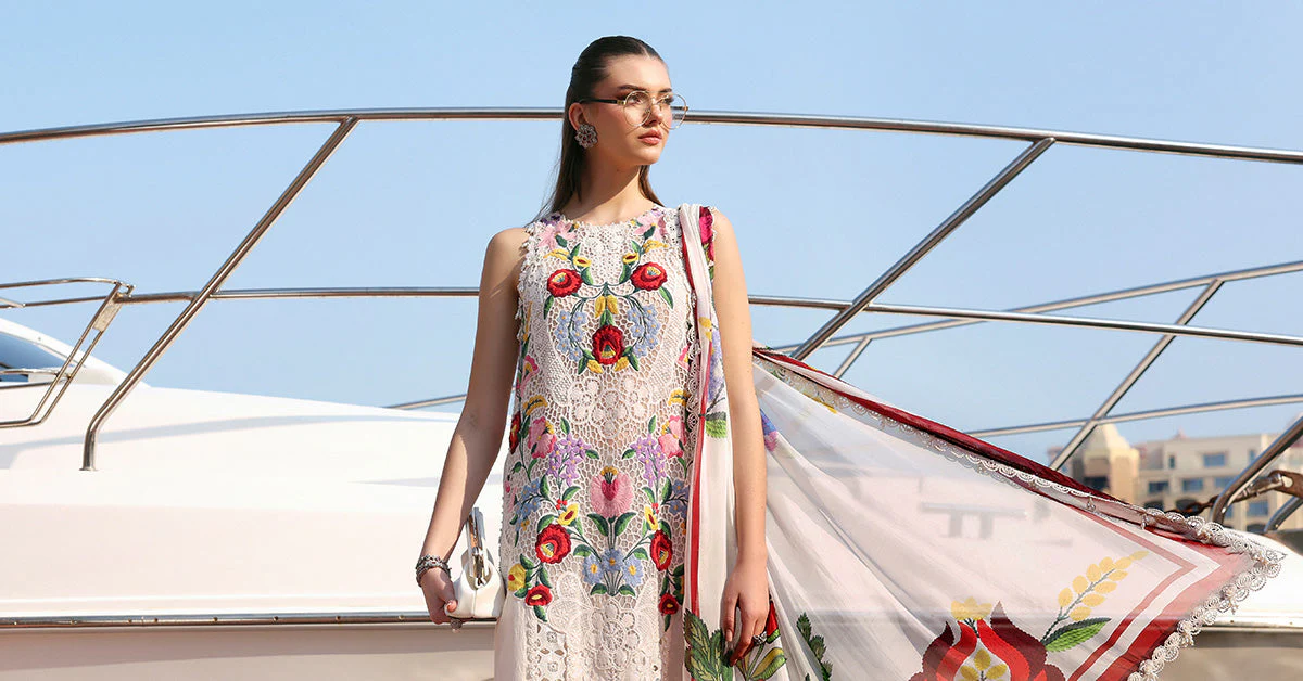 3 Piece Unstitched Embroidered Jacquard Lawn Suit - Image 6