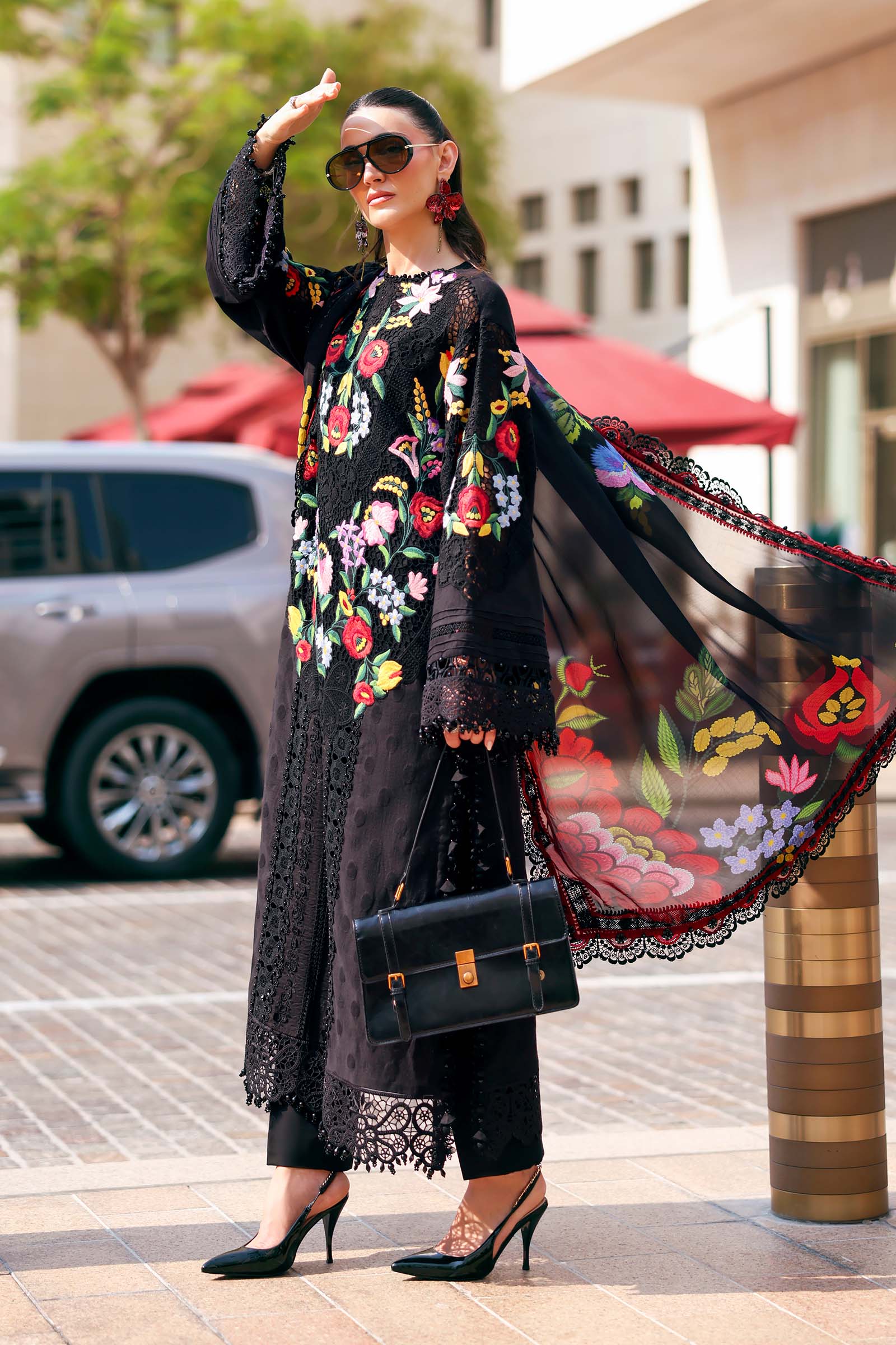 3 Piece Unstitched Embroidered Jacquard Lawn Suit - Image 8