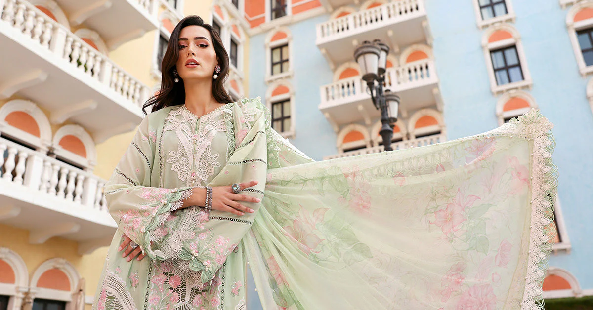 3 Piece Unstitched Embroidered Lawn Suit - Image 8