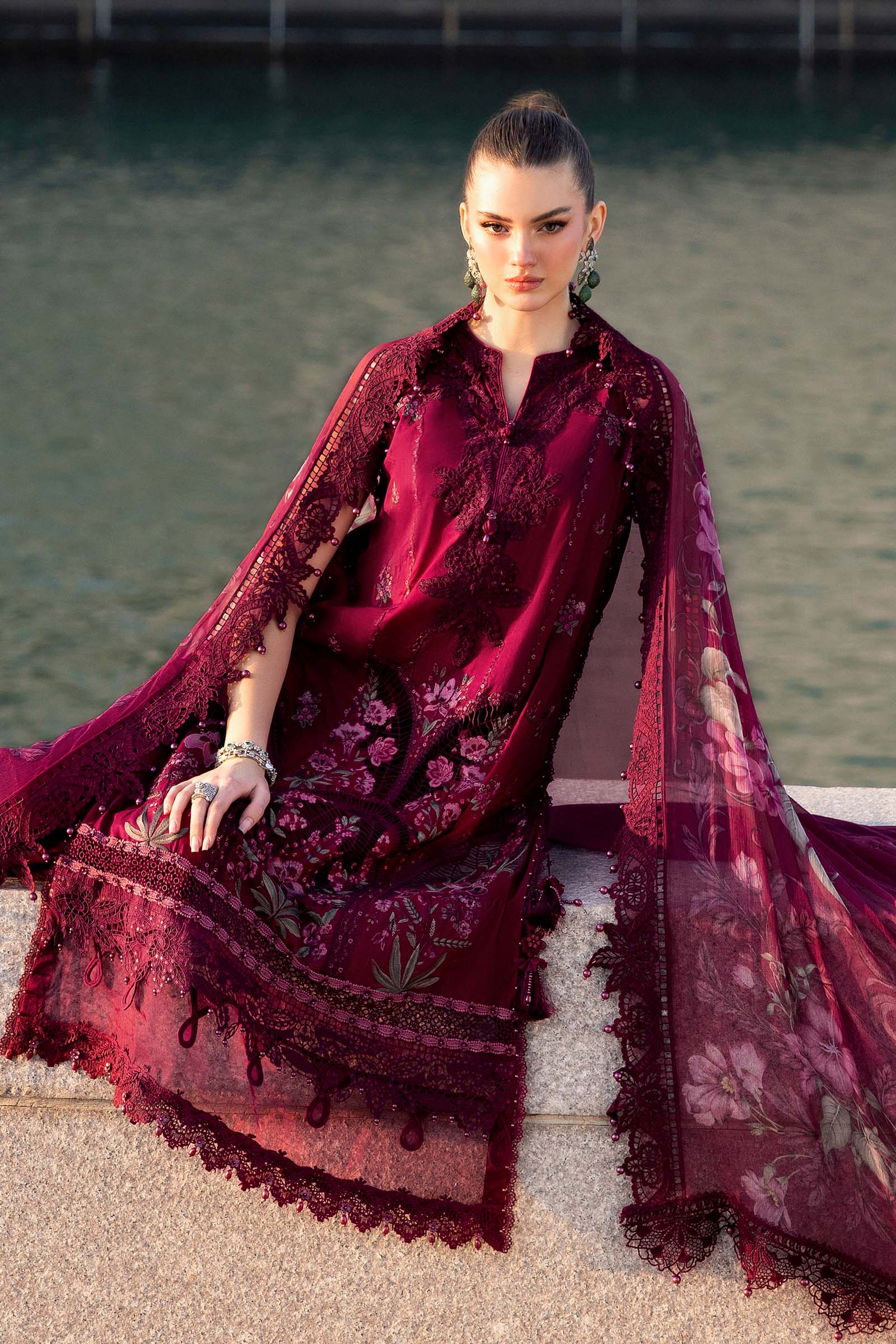 3 Piece Unstitched Embroidered Lawn Suit - Image 3