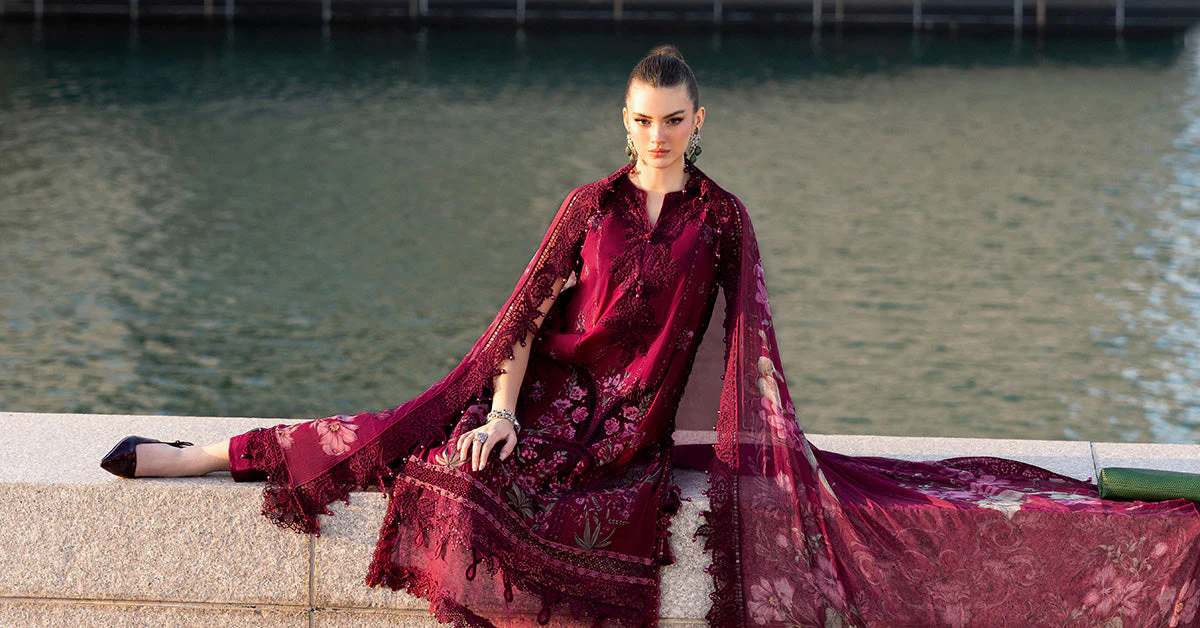 3 Piece Unstitched Embroidered Lawn Suit - Image 4
