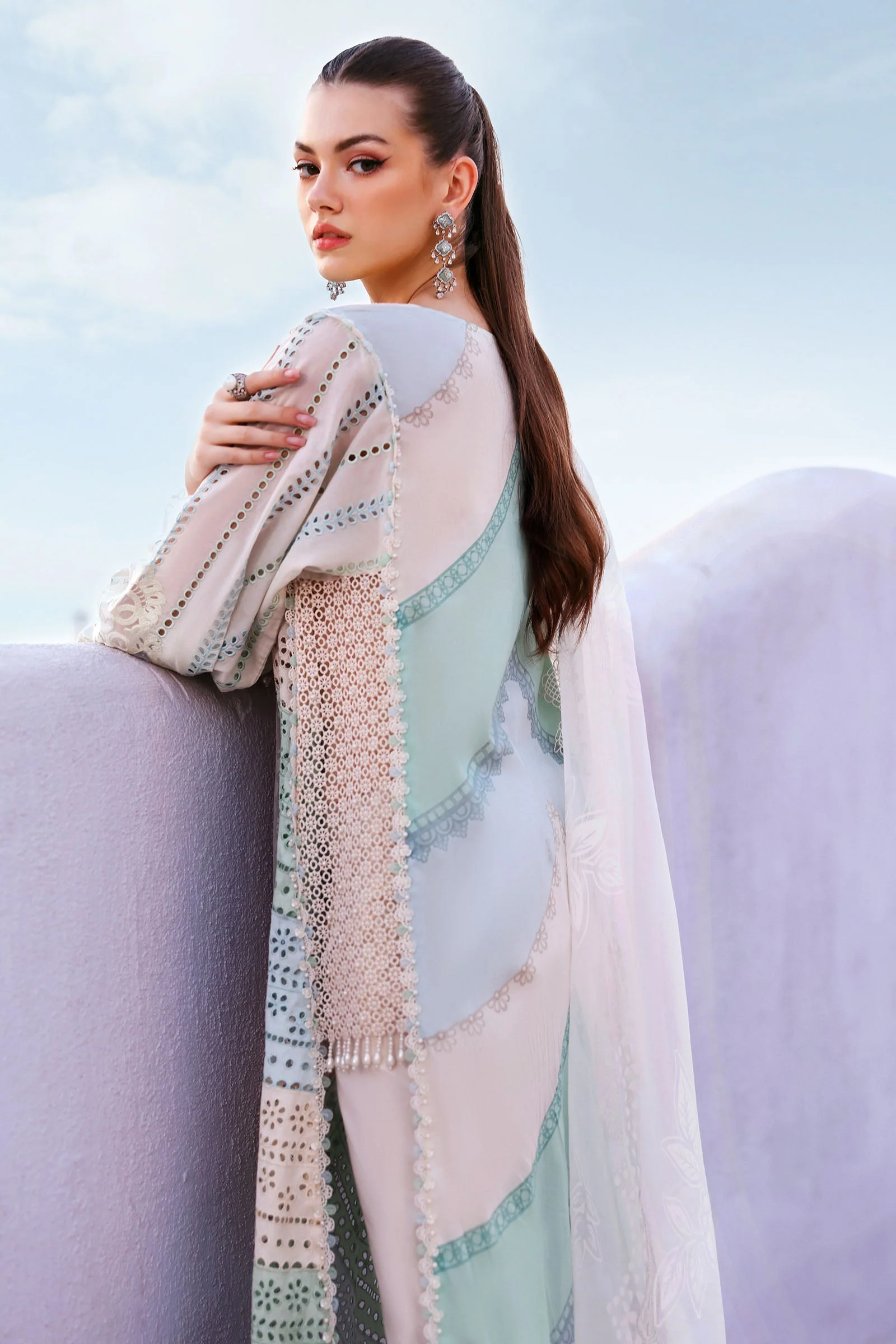 3 Piece Unstitched Embroidered Lawn Suit - Image 3