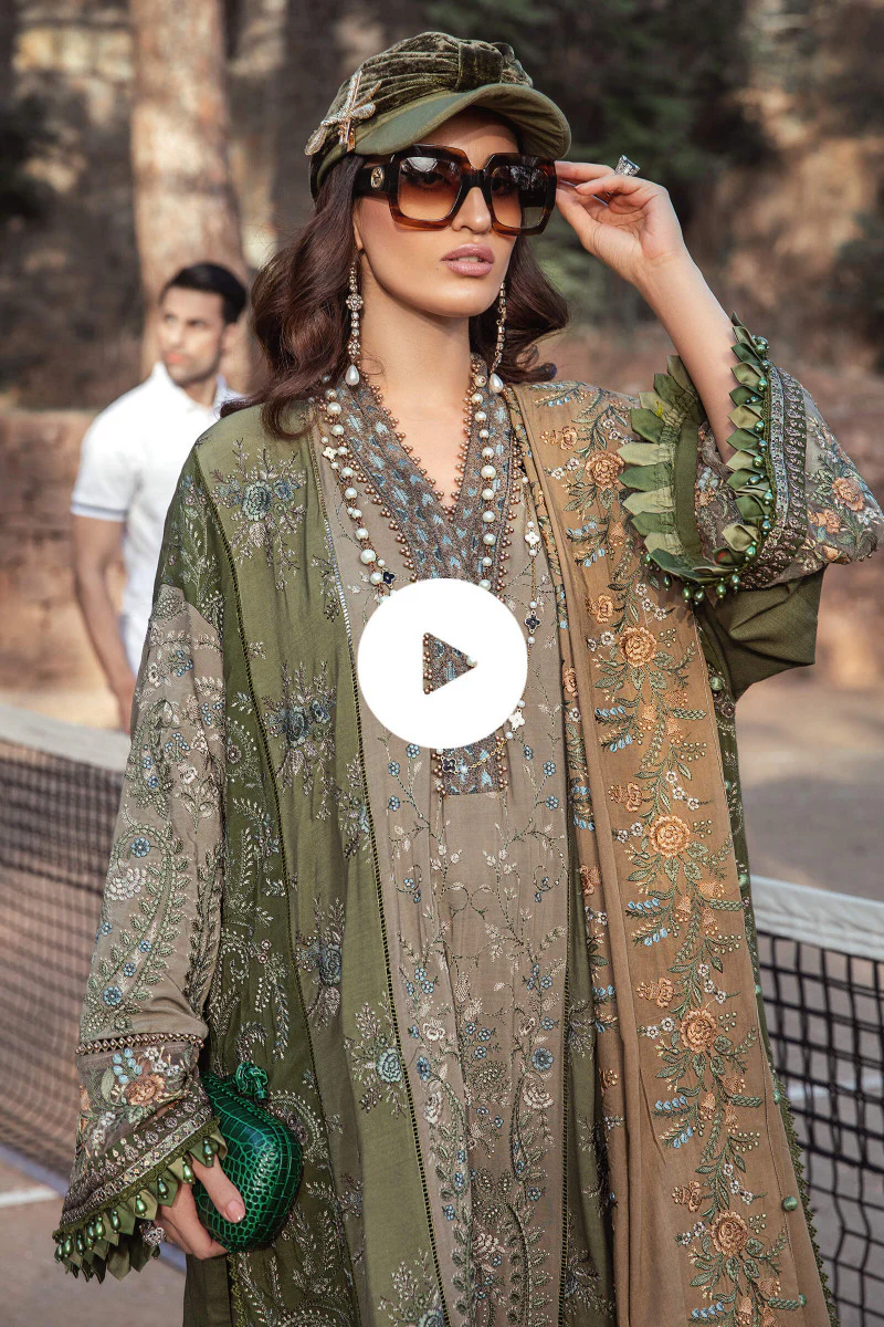 Unstitched Linen DL-1003-Olive Green - Image 5