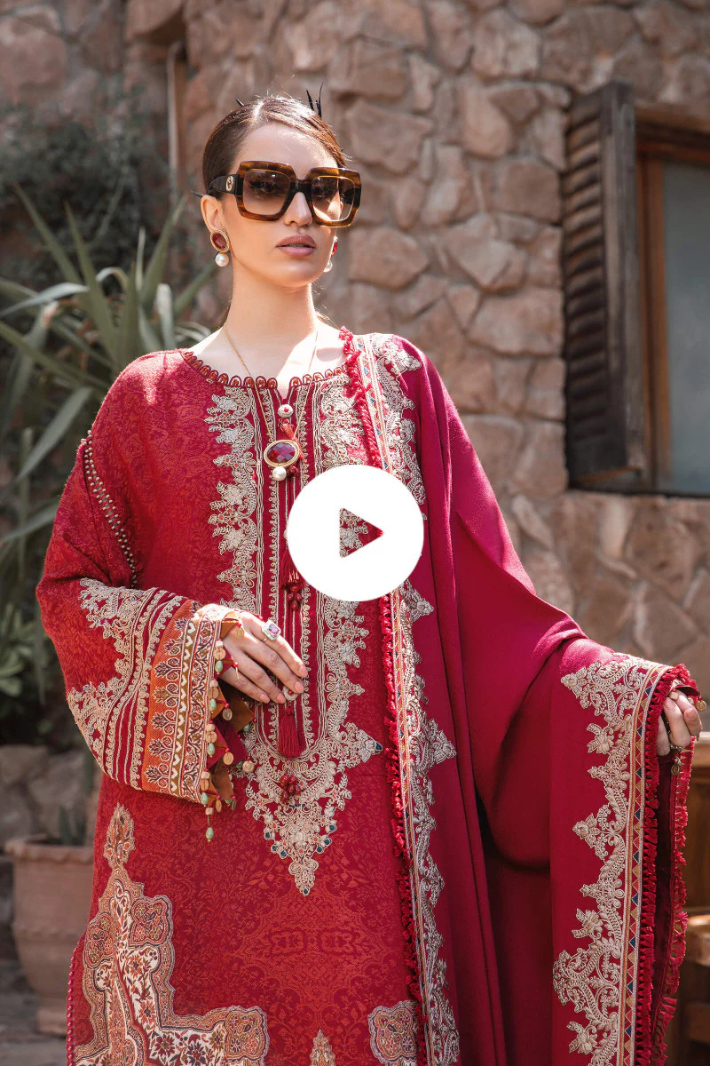 Unstitched Linen DL-1008-Maroon - Image 5