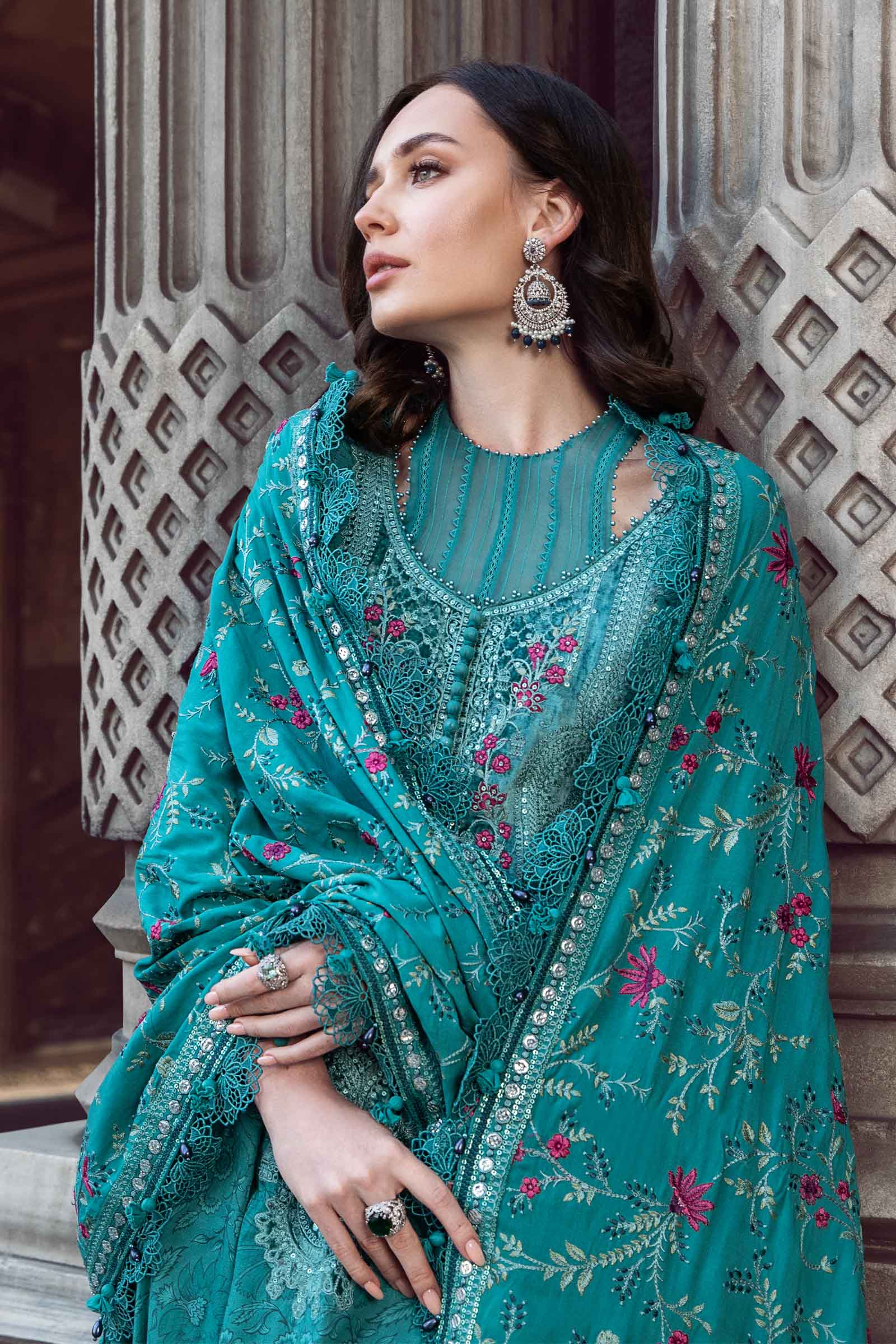 Unstitched Linen | Teal DL-1105 - Image 3