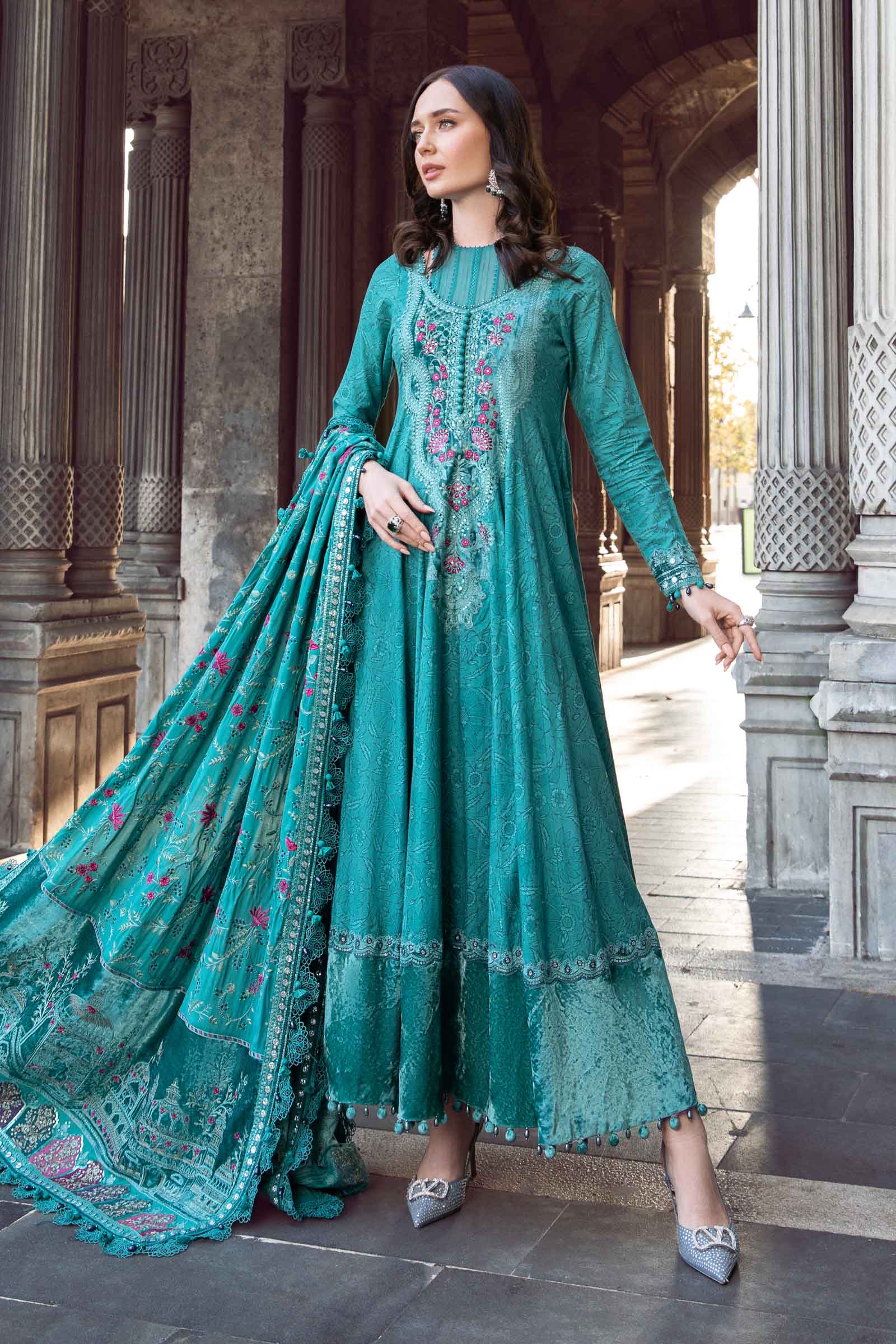 Unstitched Linen | Teal DL-1105 - Image 4