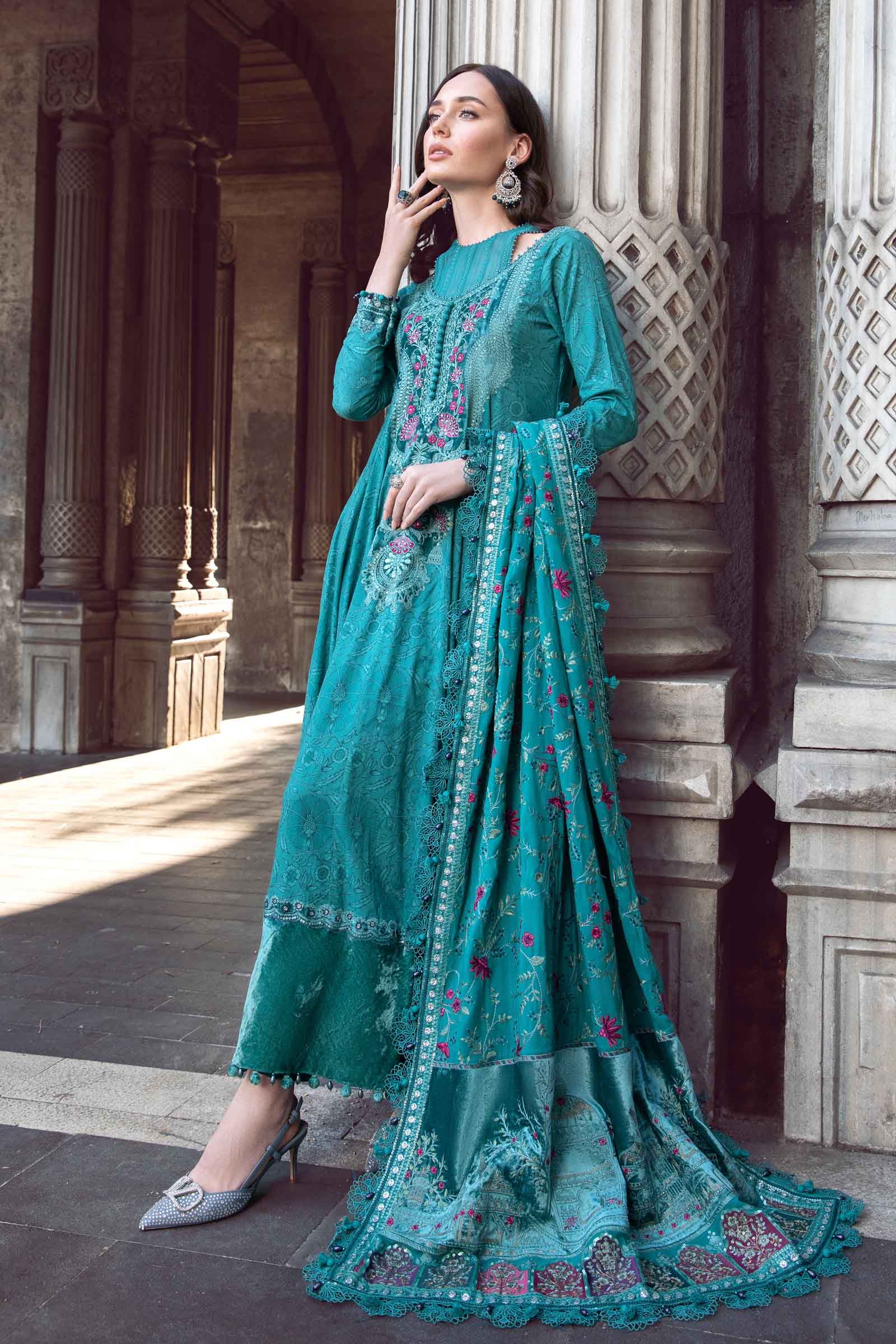 Unstitched Linen | Teal DL-1105 - Image 5