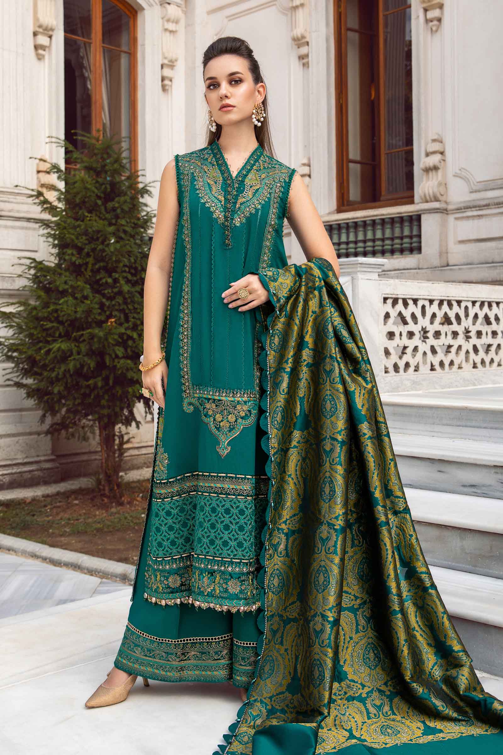 Unstitched Linen | Emerald Green DL-1107 - Image 7