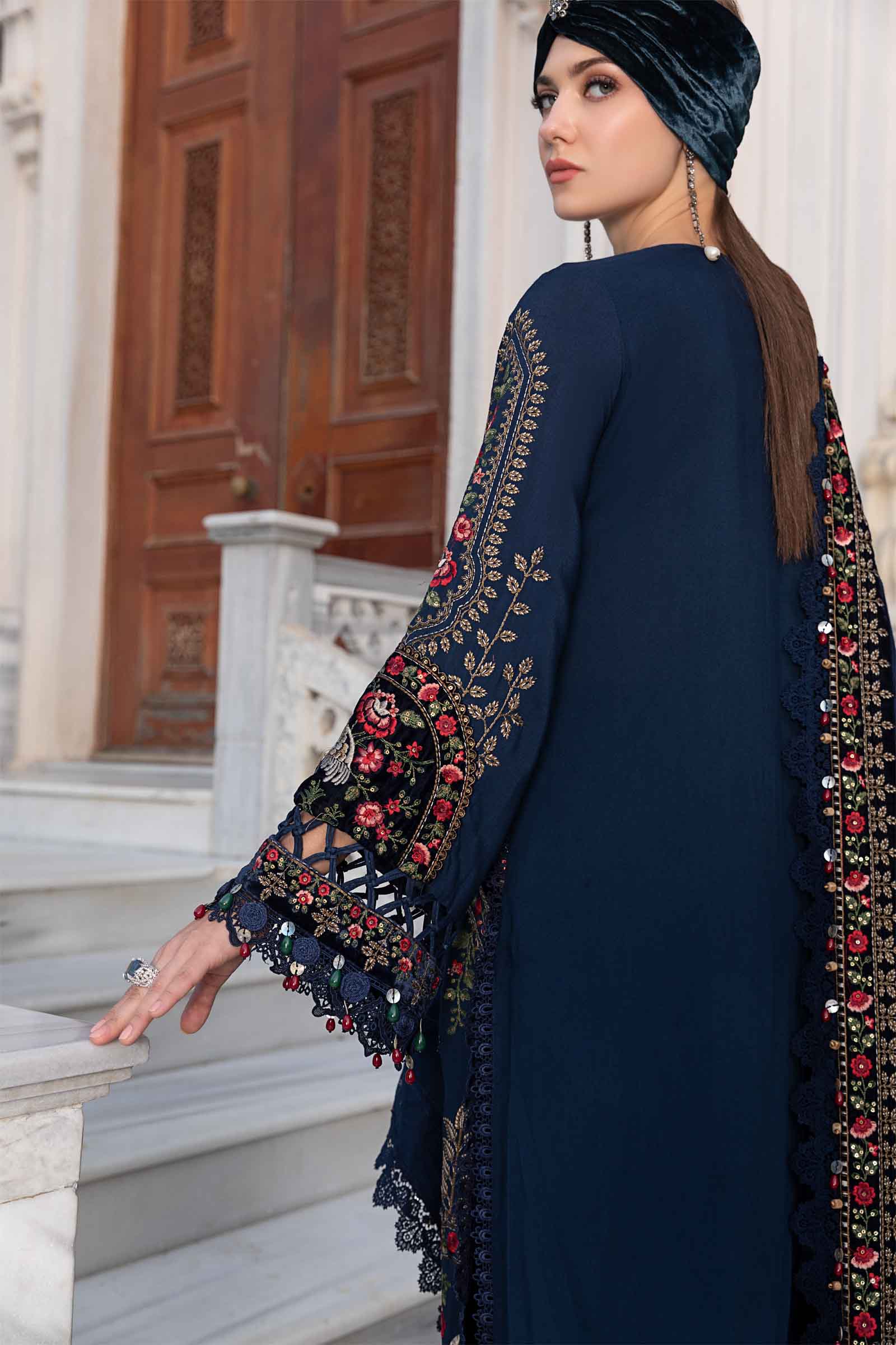 Unstitched Linen | Navy Blue DL-1109 - Image 12