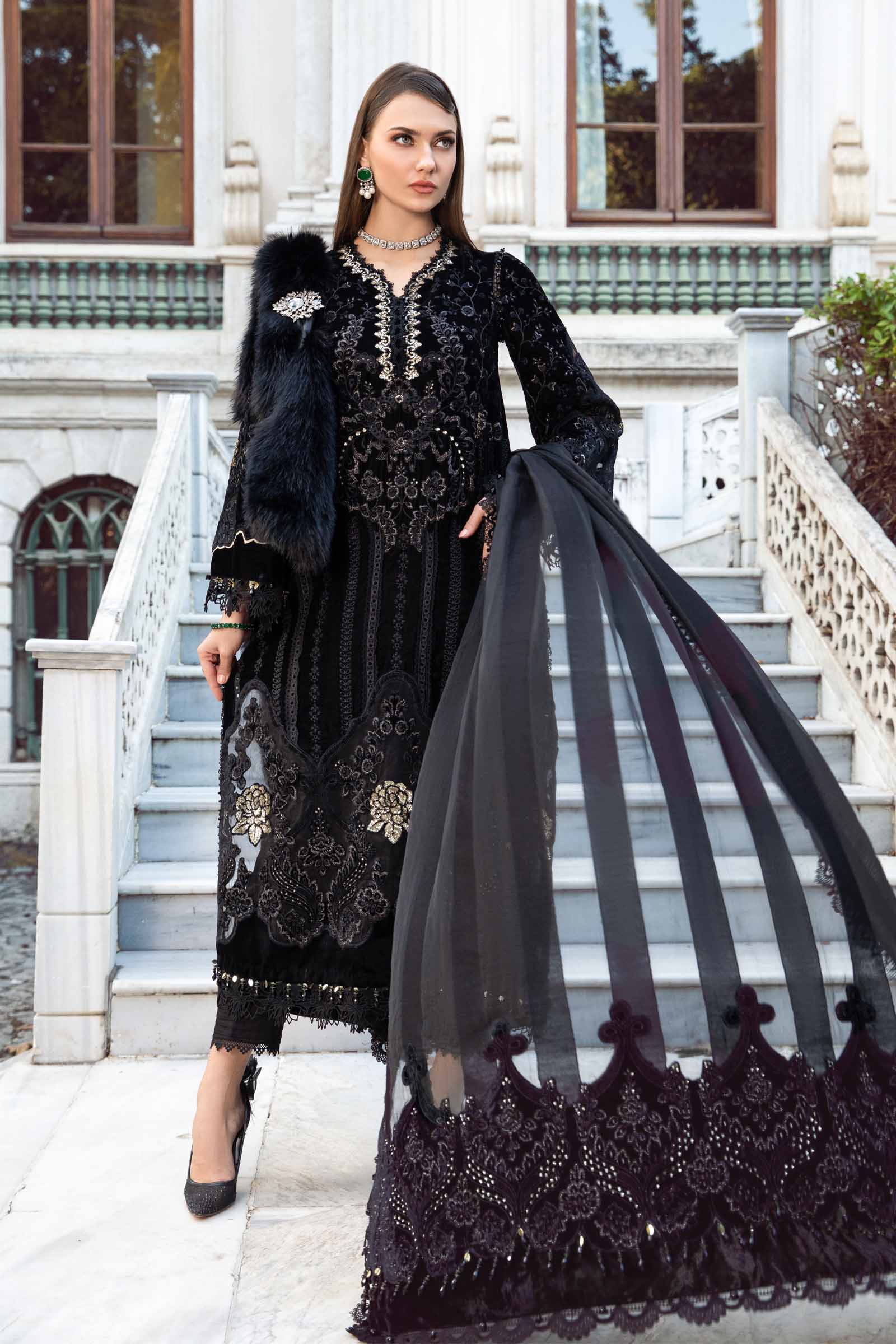Unstitched Linen | Black & Gold DL-1111 - Image 5