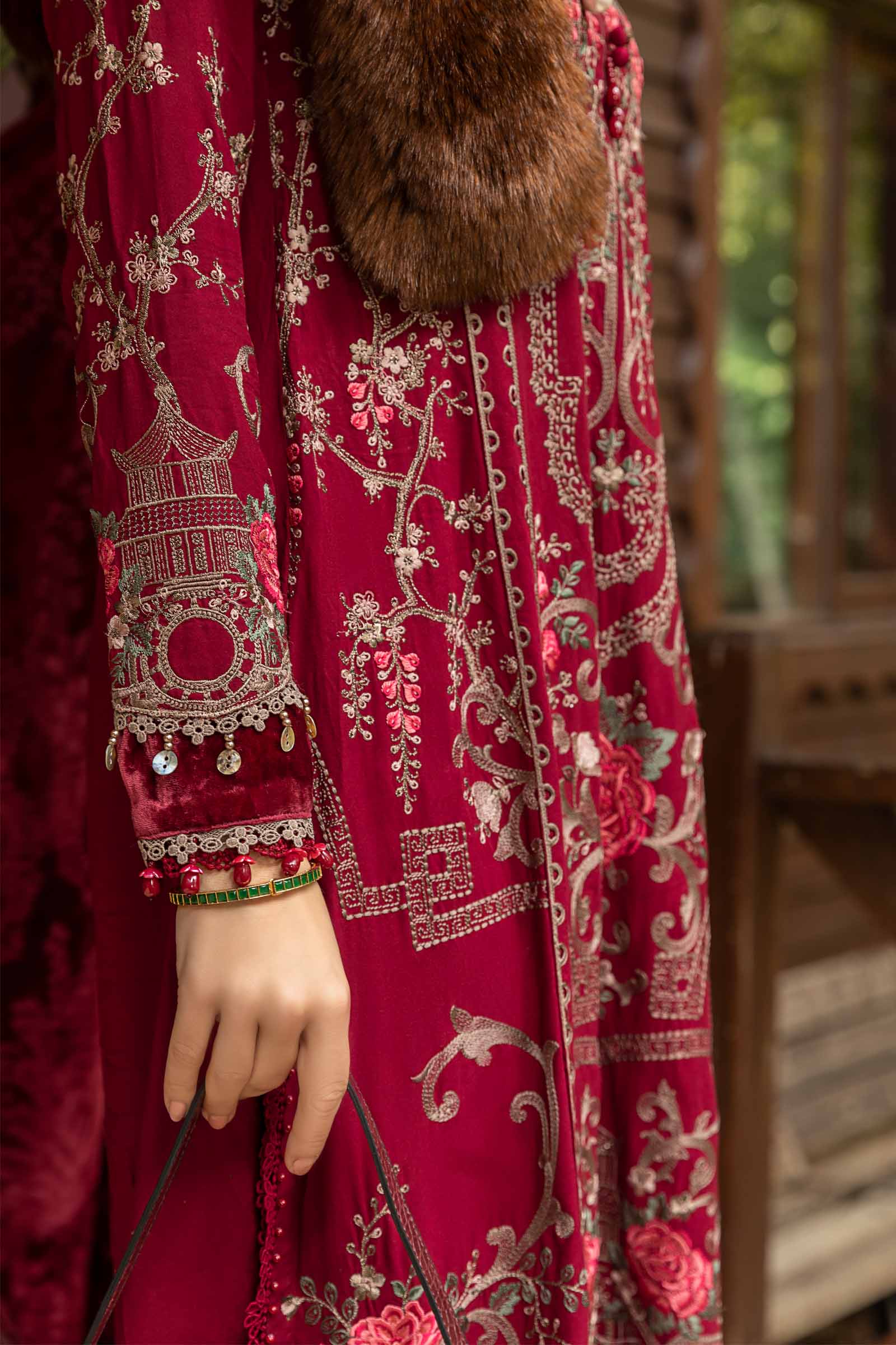 Unstitched Linen | Deep Pink DL-1112 - Image 5