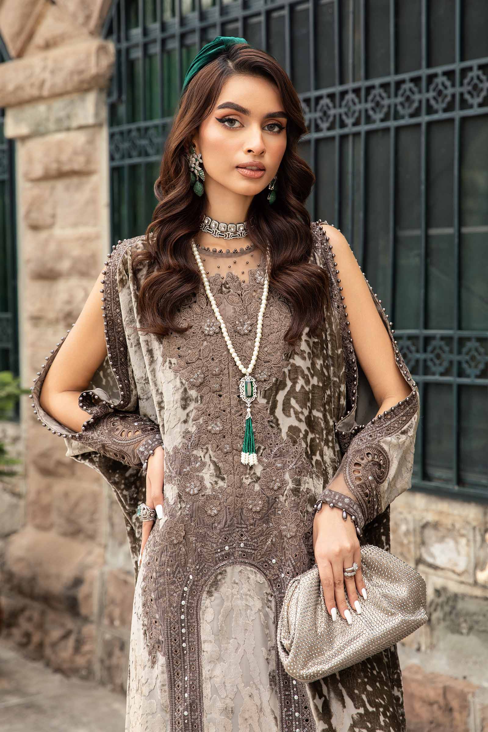 3 Piece Unstitched Embroidered Palachi Suit | DL-1201 - Image 6
