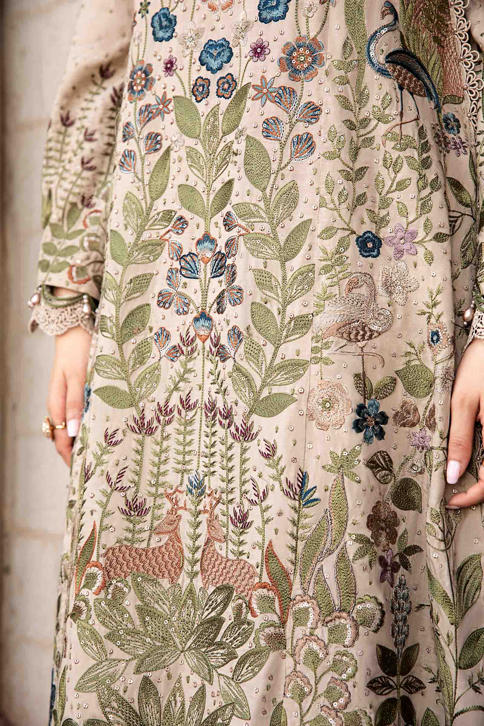 3 Piece Unstitched Embroidered Linen Suit | DL-1211 - Image 5