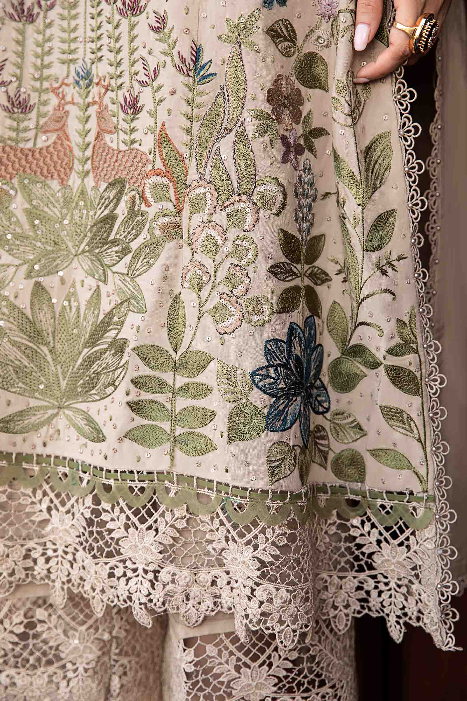 3 Piece Unstitched Embroidered Linen Suit | DL-1211 - Image 6
