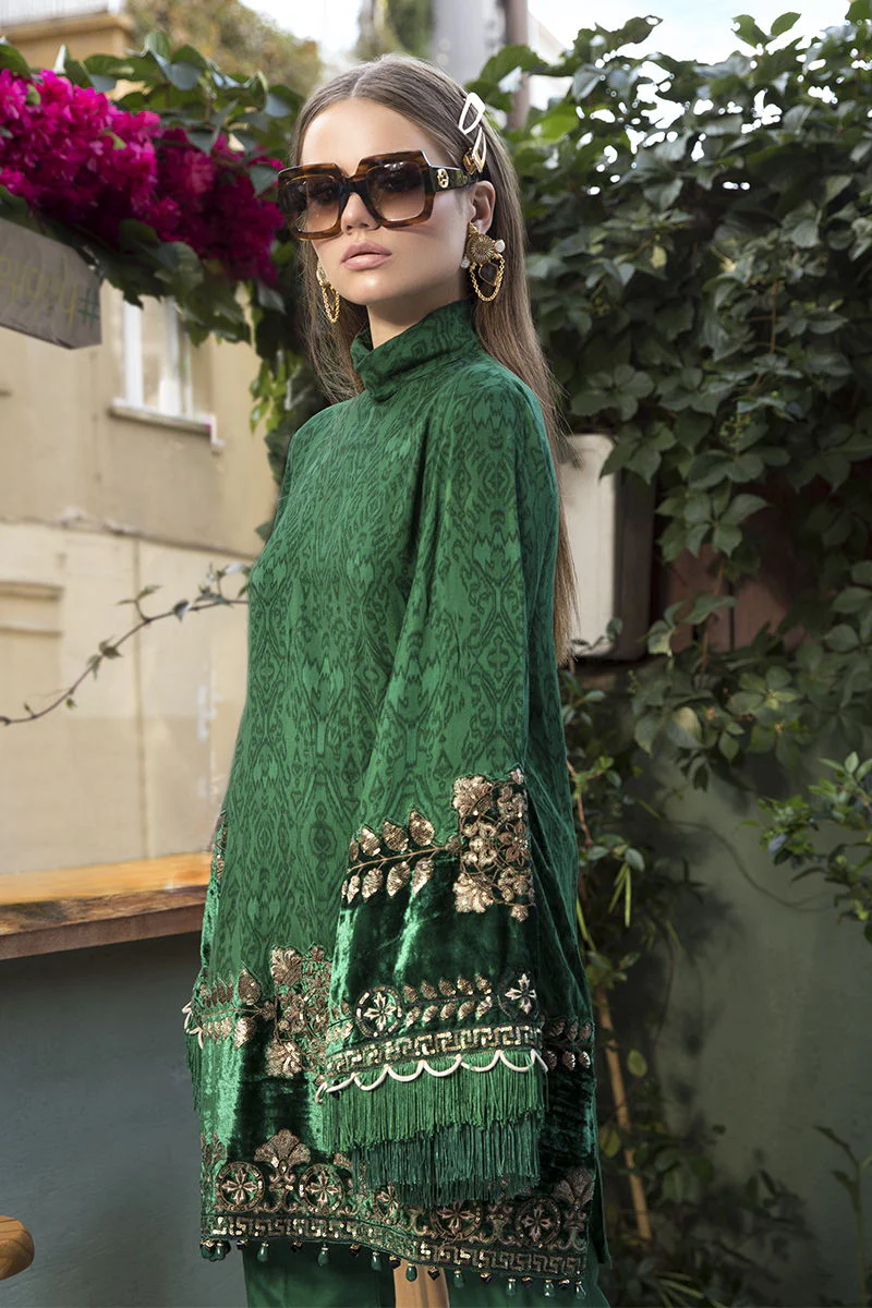 Unstitched Linen DL-804-Emerald Green - Image 2
