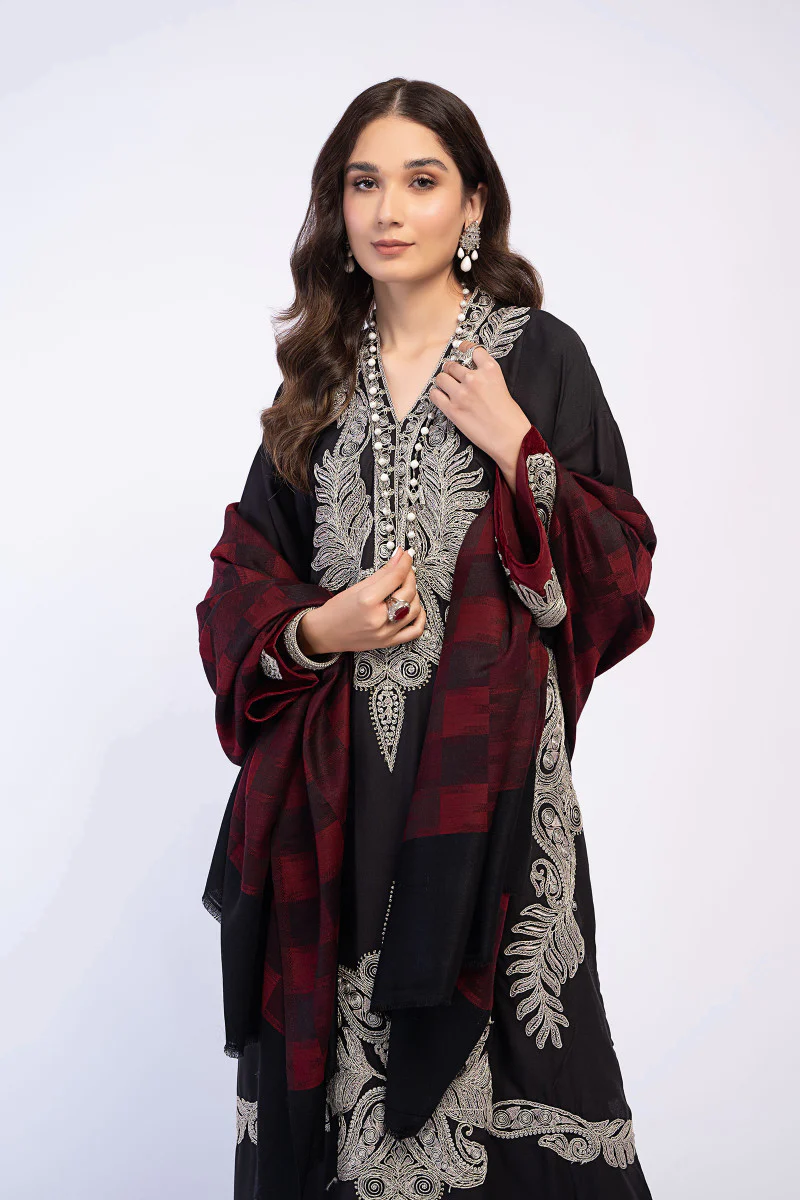Suit Black and Maroon DLS-1004 - Image 3