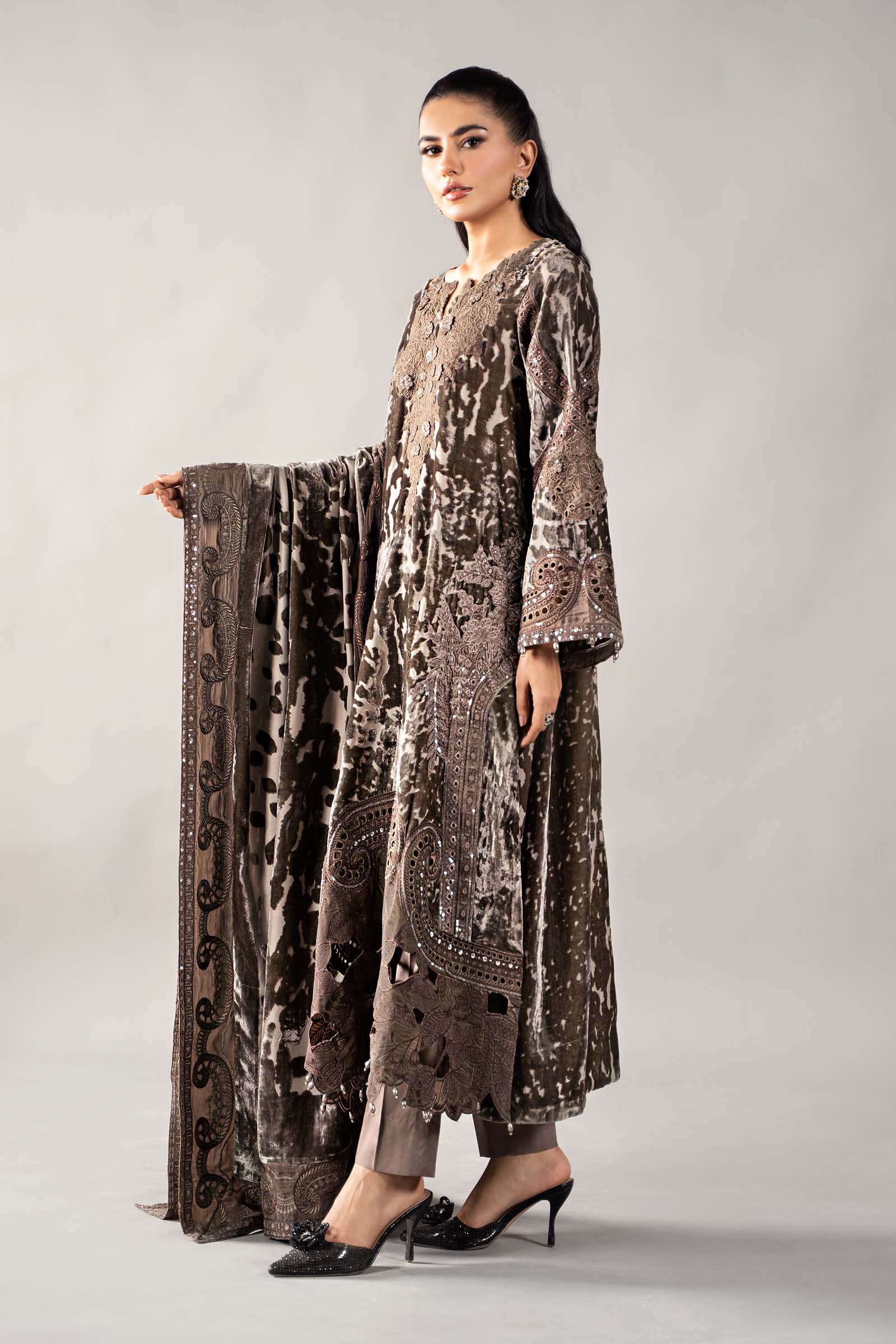 3 Piece Embroidered Palachi Suit | DLS-1201 - Image 7