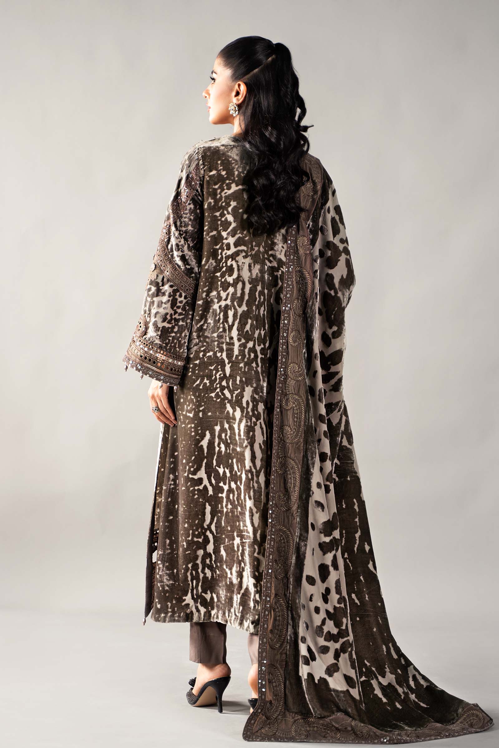 3 Piece Embroidered Palachi Suit | DLS-1201 - Image 8