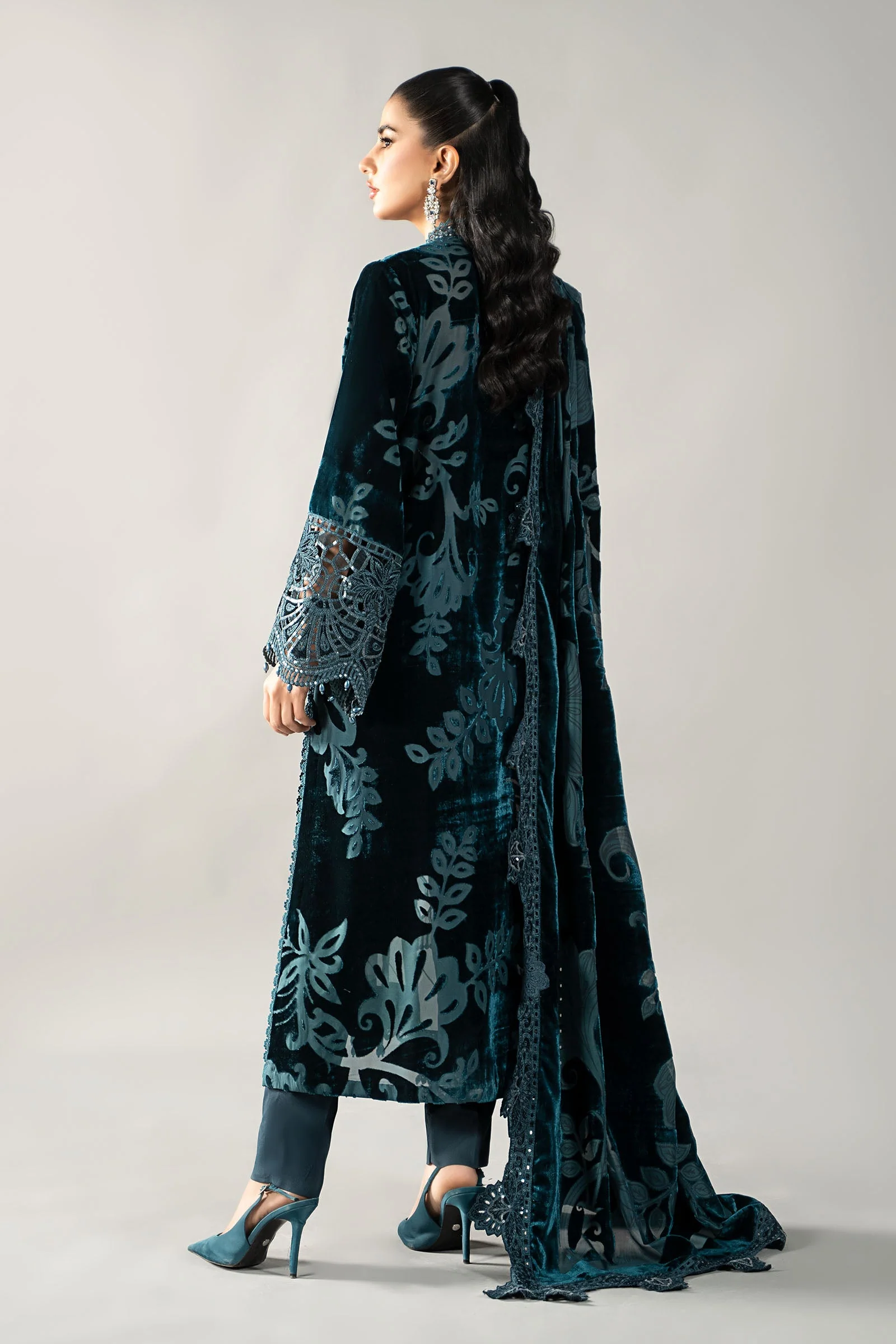 3 Piece Embroidered Palachi Suit | DLS-1203 - Image 6