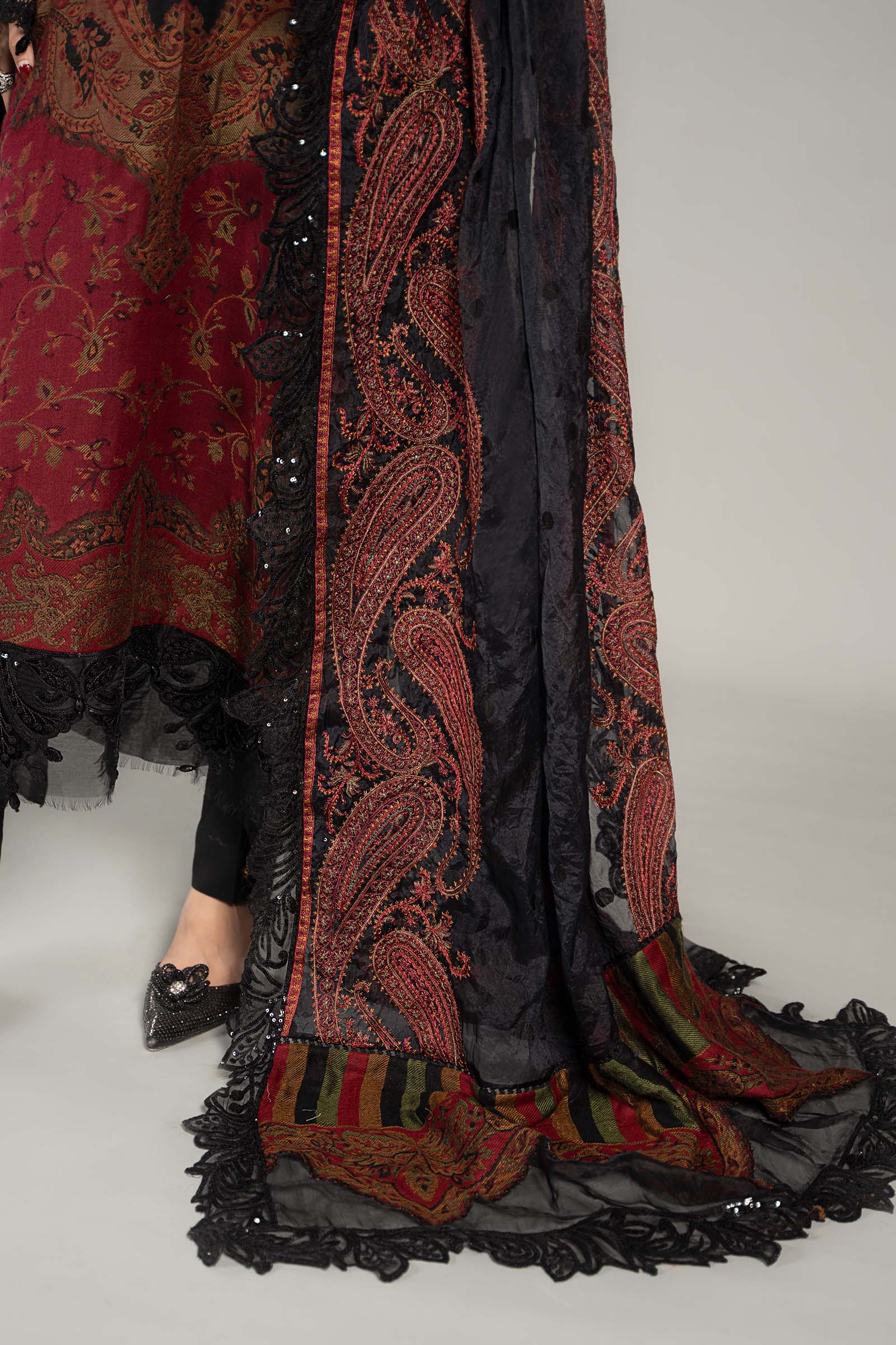 3 Piece Embroidered Woven Suit | DLS-1204 - Image 4