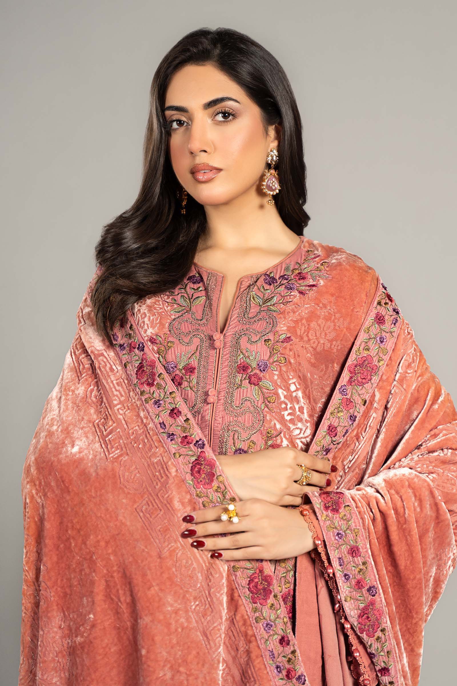 3 Piece Embroidered Palachi Suit | DLS-1206 - Image 3