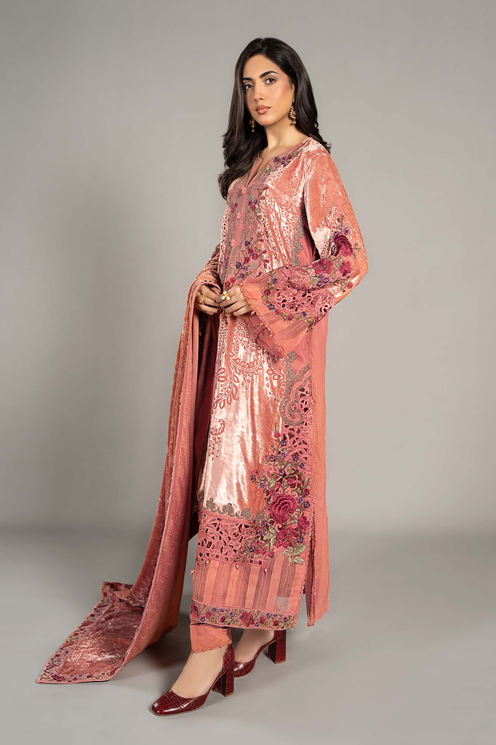 3 Piece Embroidered Palachi Suit | DLS-1206 - Image 6