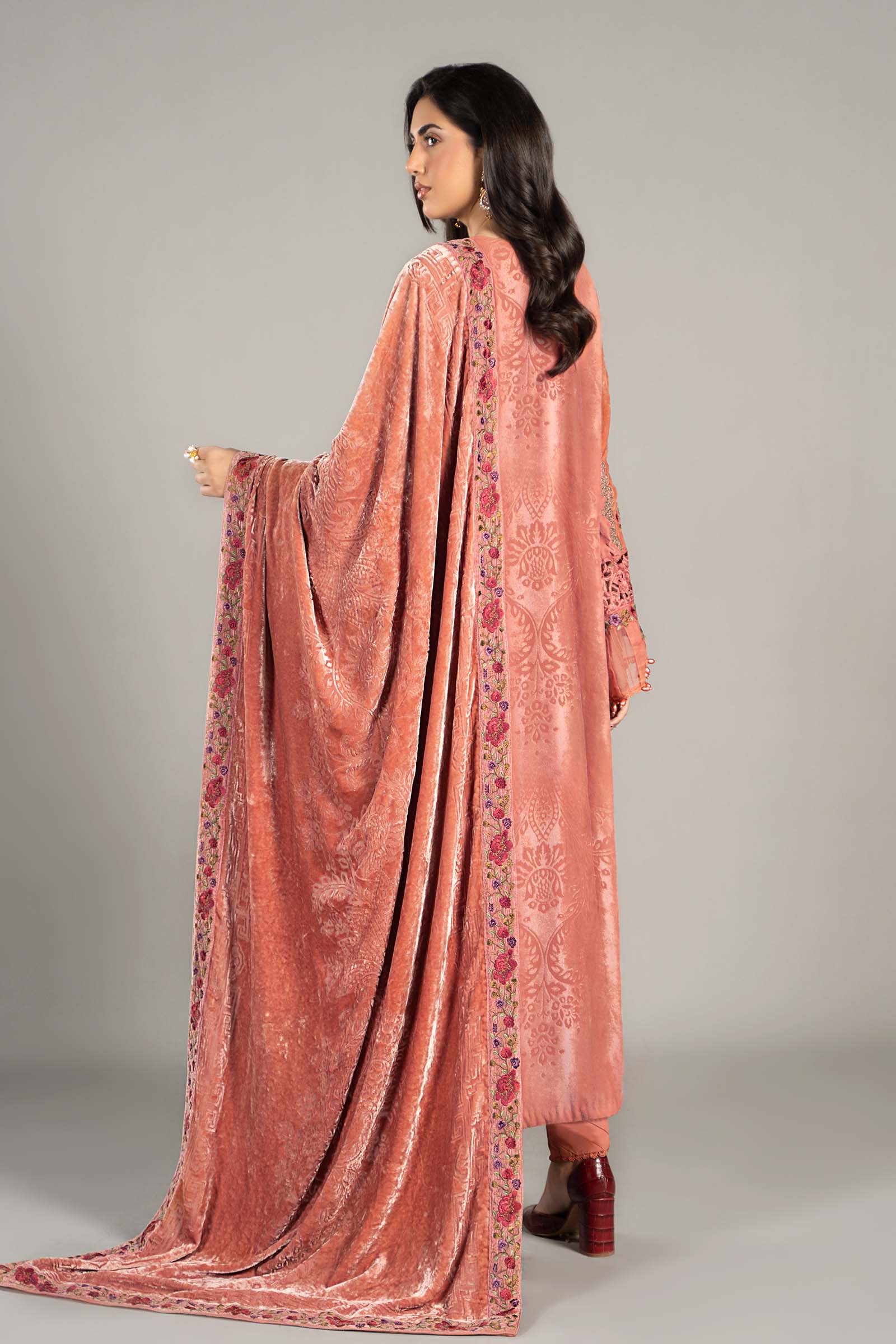 3 Piece Embroidered Palachi Suit | DLS-1206 - Image 7